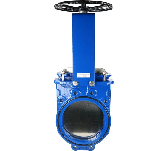 Шиберная двусторонняя DN.ru ду100 ру10 ножевая межфланцевая, чугун, nbr, штурвал D040-06776