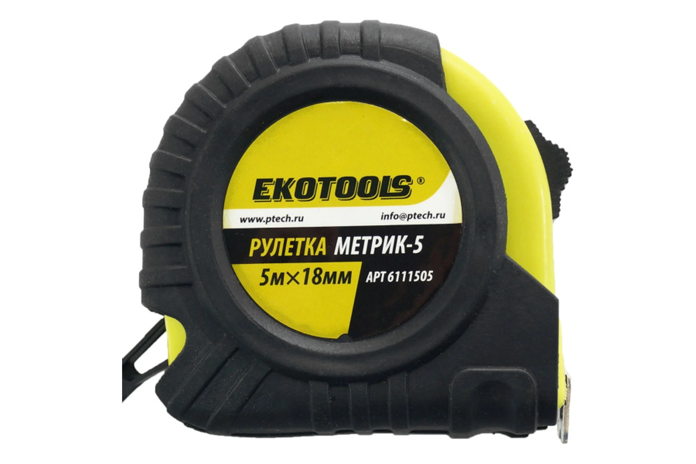 Рулетка EKOTOOLS Метрик-5 5 м, 18 мм, обрезиненный корпус 6111505