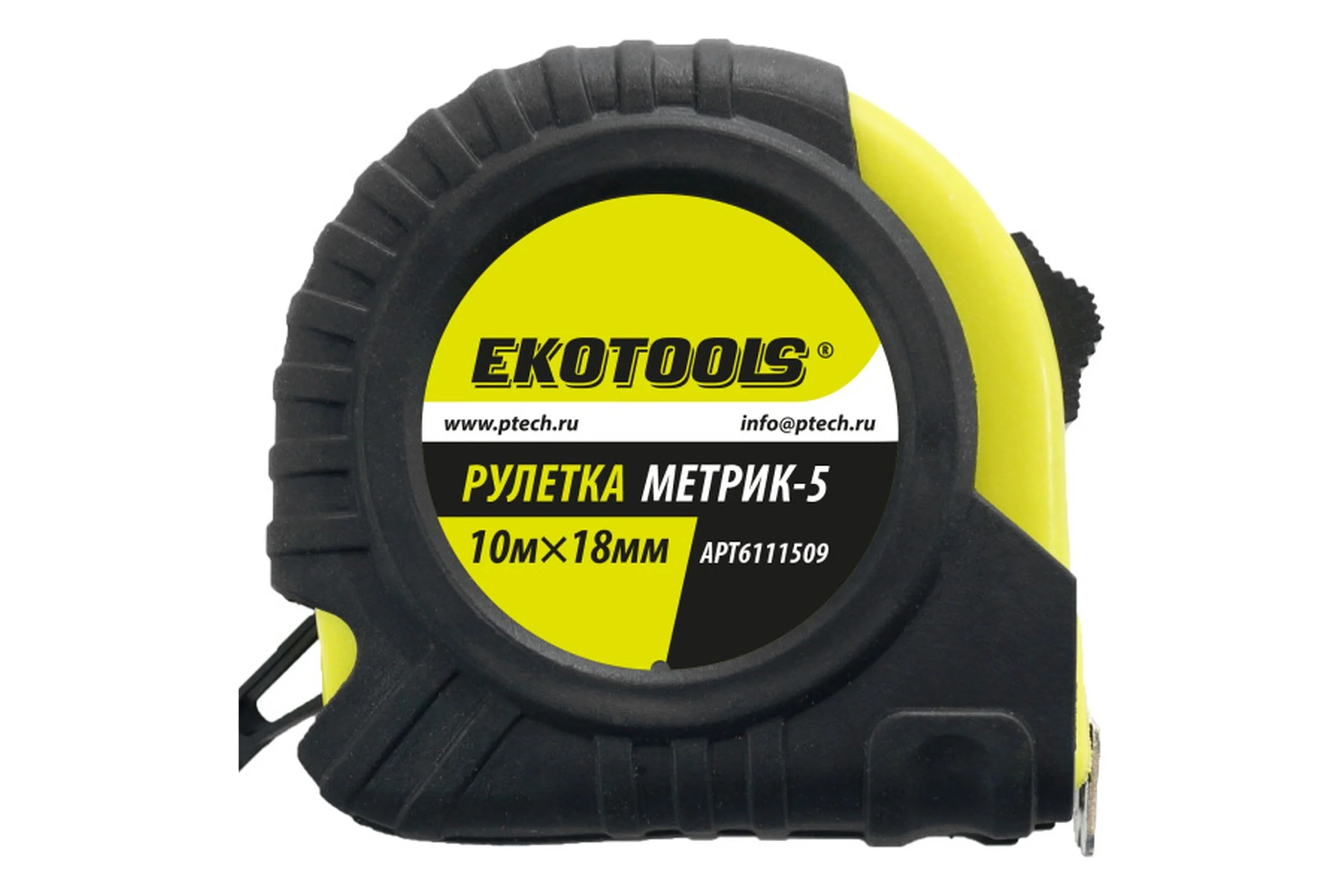 Рулетка EKOTOOLS Метрик-5 10 м, 18 мм, обрезиненный корпус 6111509