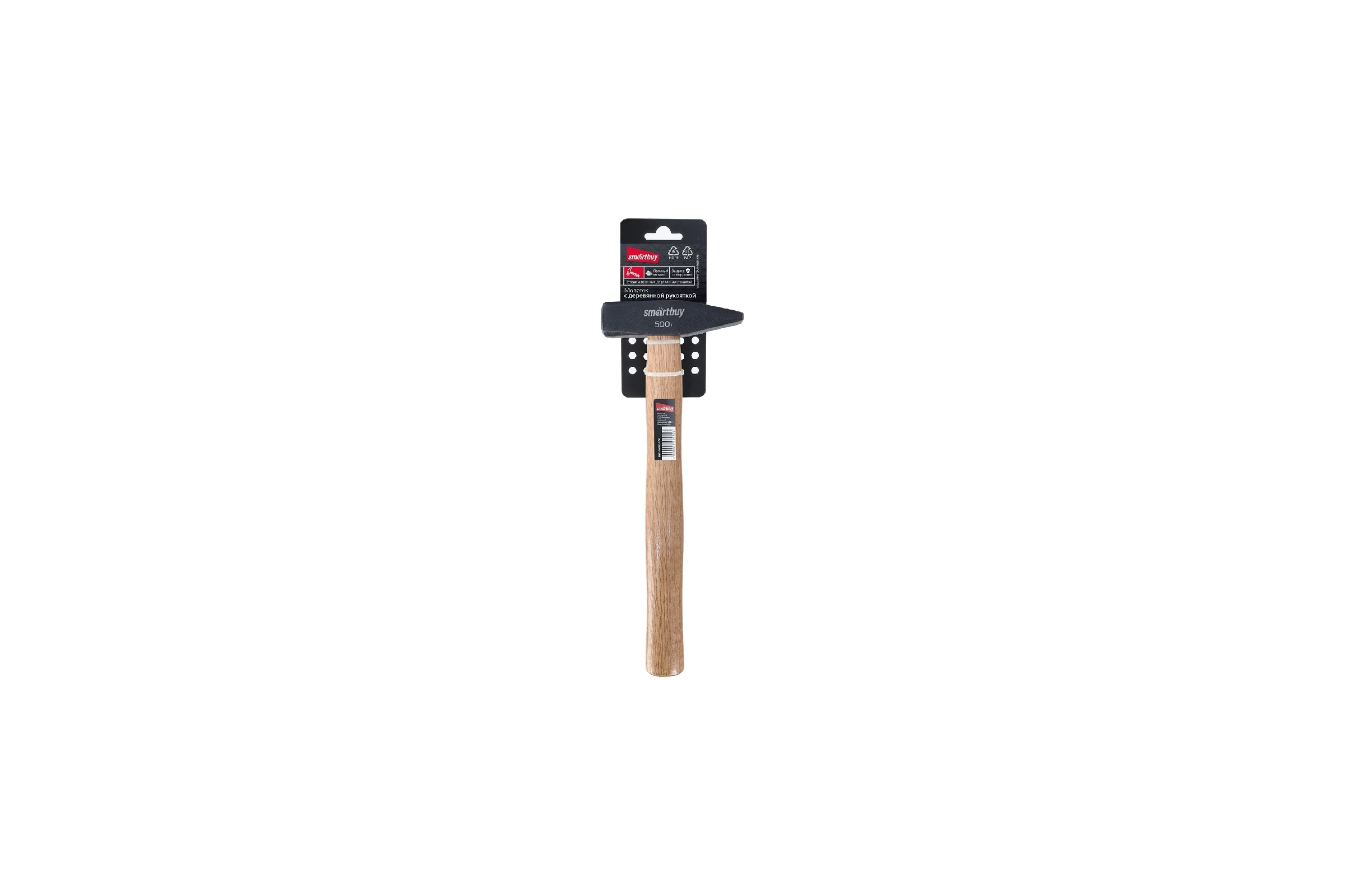 Слесарный молоток с деревянной клеенной рукояткой Smartbuy 500 г, tools SBT-GHW-500