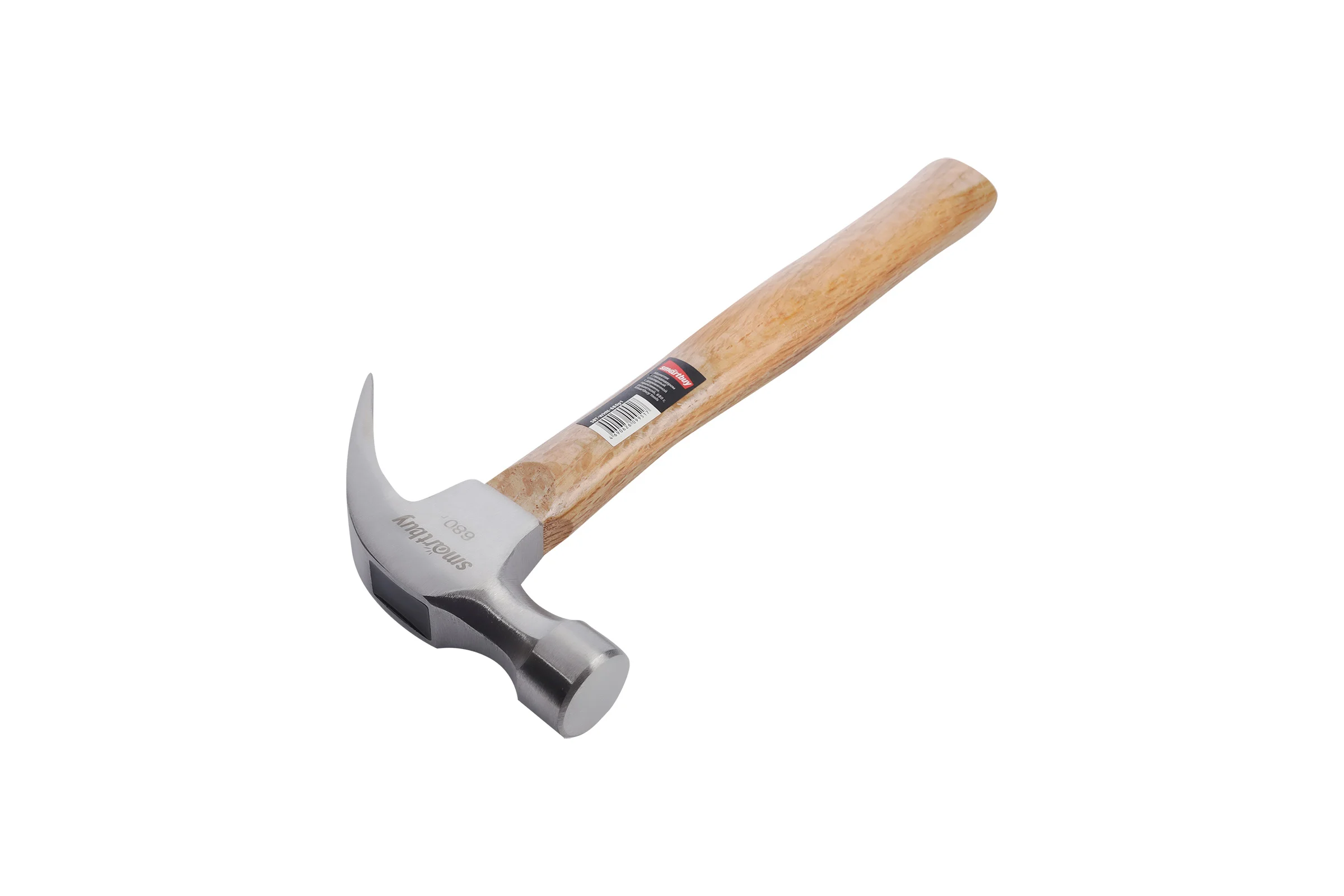 Столярный молоток с гвоздодером с деревянной проклеенной рукояткой Smartbuy 680 г, tools SBT-WHN-680p1