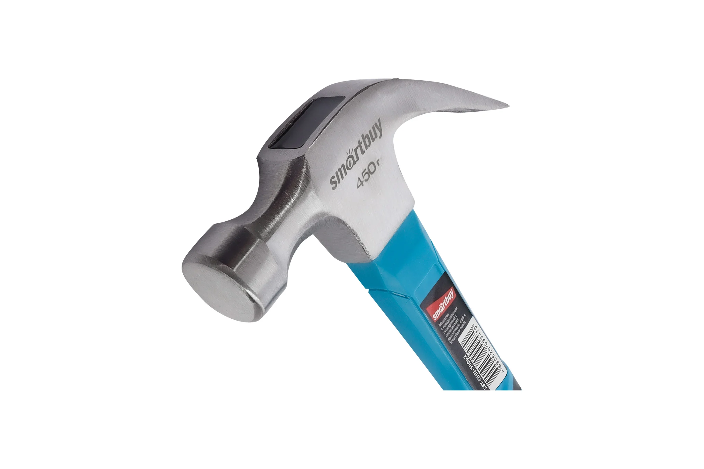 Столярный молоток с гвоздодером с плексигласовой рукояткой Smartbuy 450 г, tools SBT-GHN-500p2