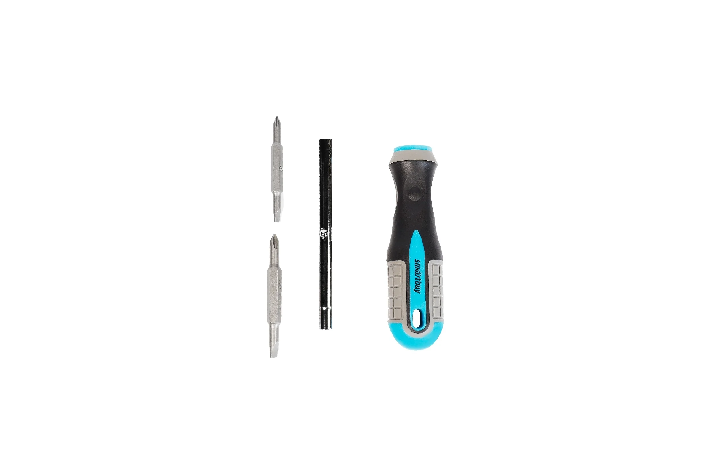 Двусторонняя отвертка 6 в 1 с переставной битой Smartbuy ph1,ph2, sl5,sl6, удлинитель cr-v tools SBT-SCN-2P2
