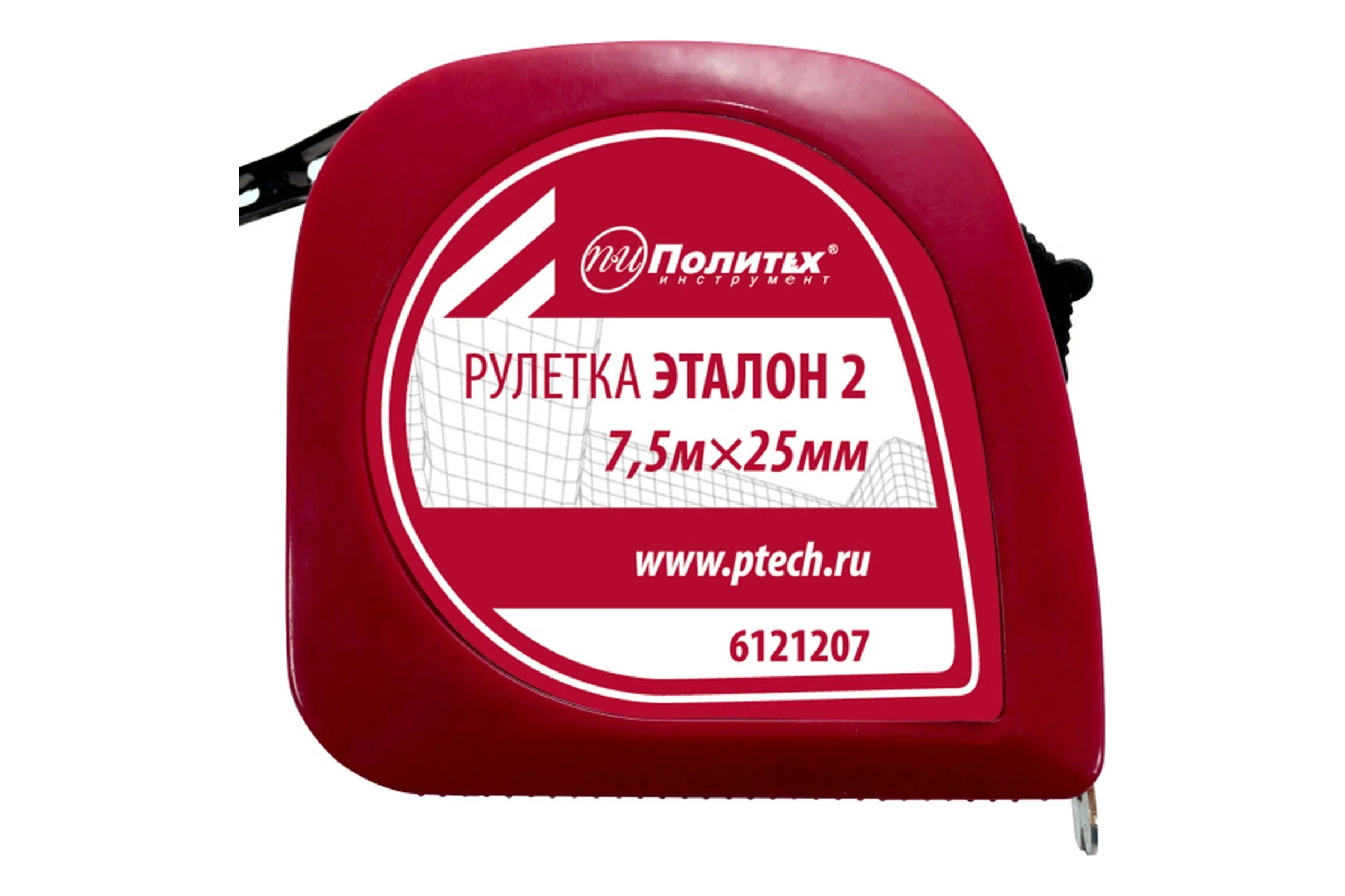 Рулетка Политех Эталон-2 7.5 м, 25 мм, пластиковый корпус 6121207