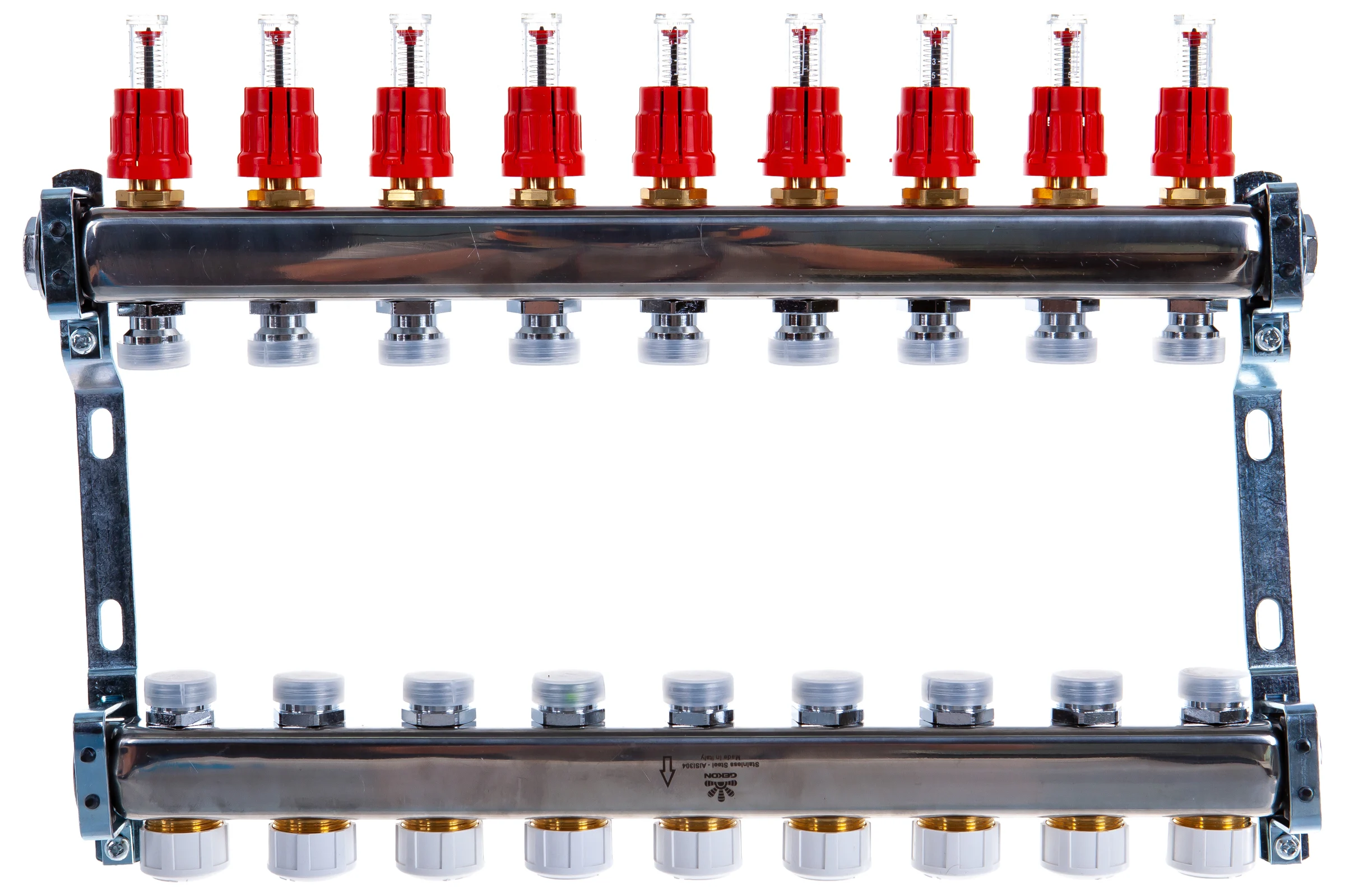 Коллекторный блок для теплого пола 1x3/4EU отв.-9 Gekon GK 74109