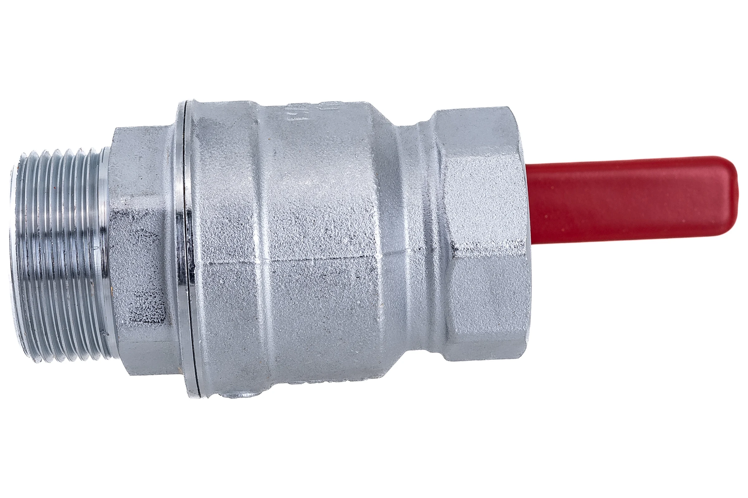 Шаровый кран Gekon хромированный с вн./нар. резьбой 1 1/4", ручка-рычаг GK 554L 114