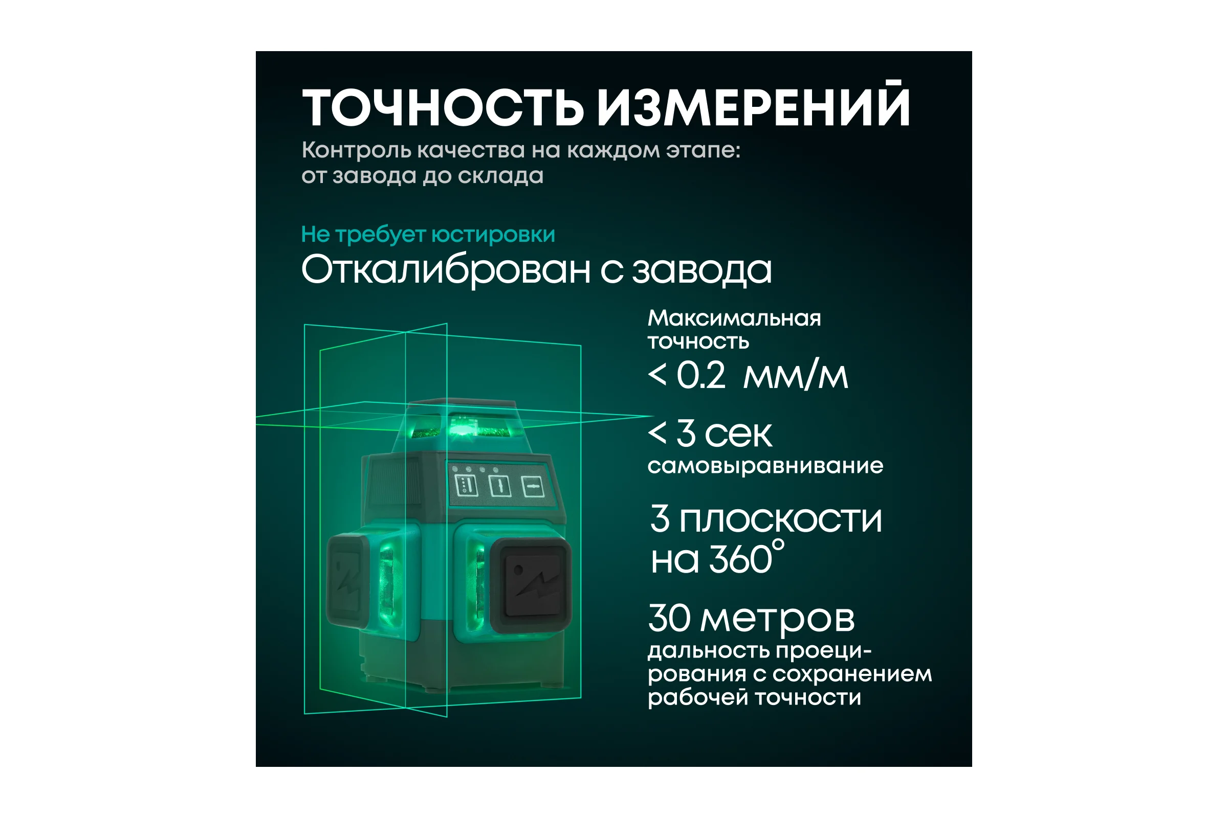 Лазерный уровень Rokodil 3D Ray Air, лазерный нивелир, 360 градусов, 12 линий, зеленый луч 1048603