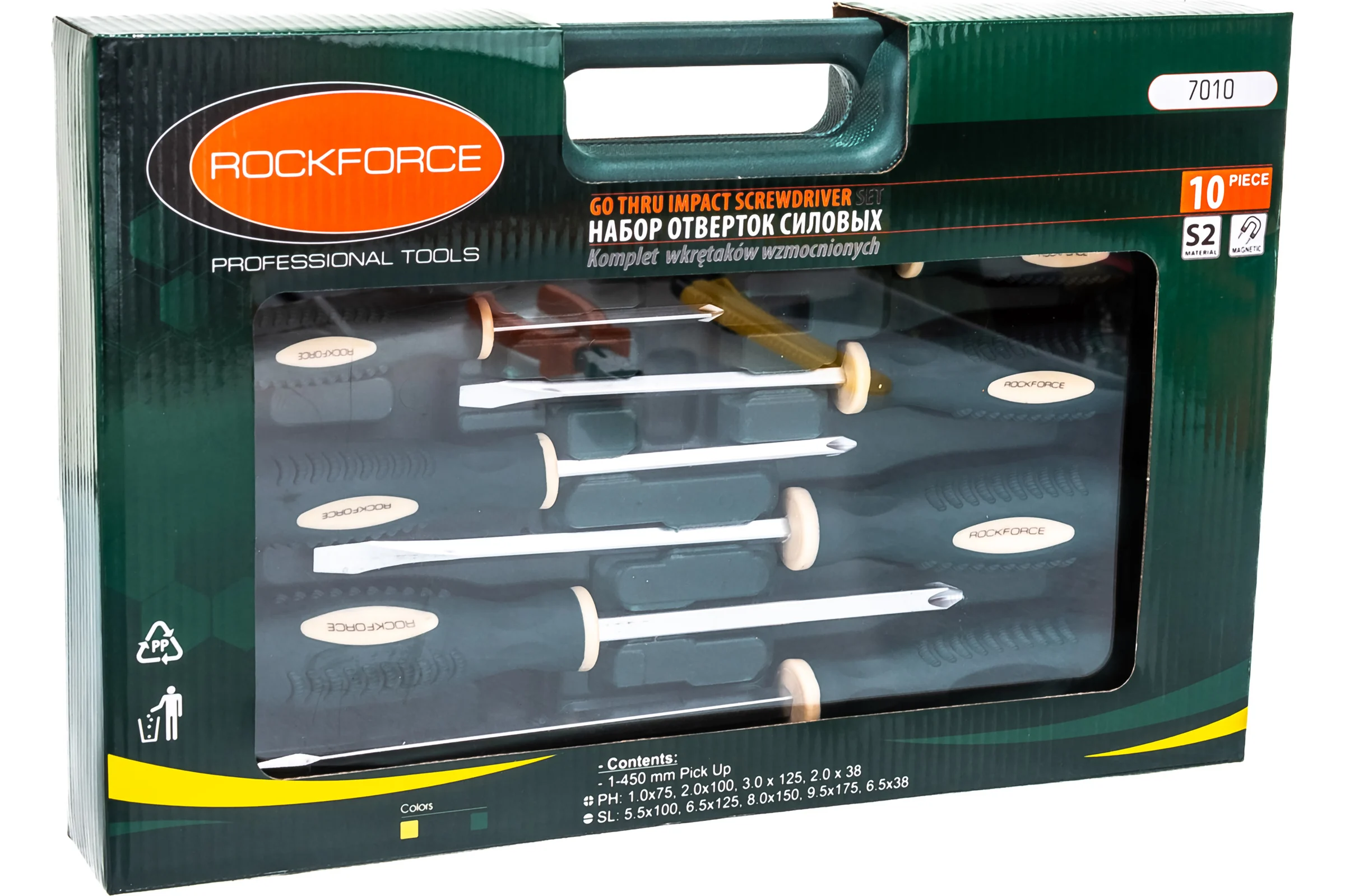 Набор силовых отверток Rockforce 10 предметов RF-7010(26540)