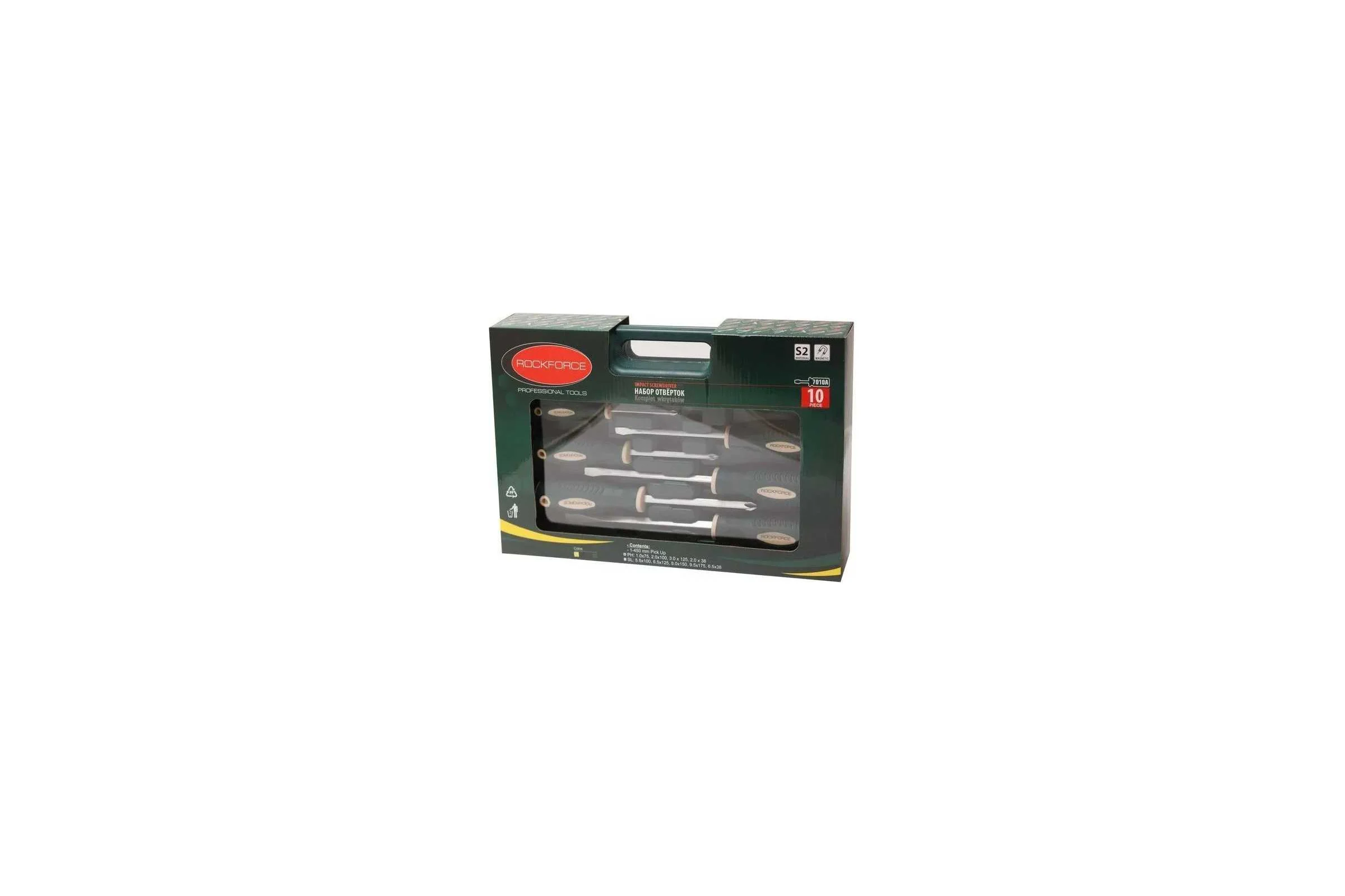 Набор магнитных отверток Rockforce Profi, 10 предметов RF-7010A(27193)