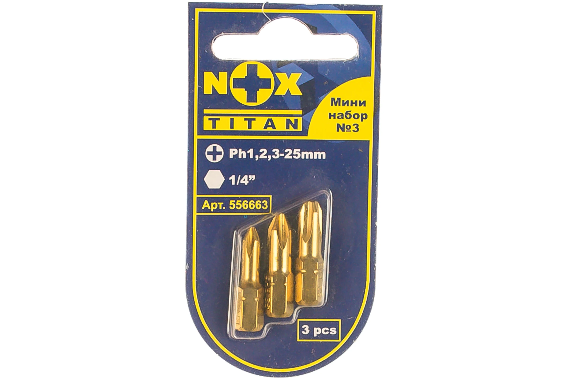 Мининабор бит Ziflex  №3 3 биты на блистере Titan 556663