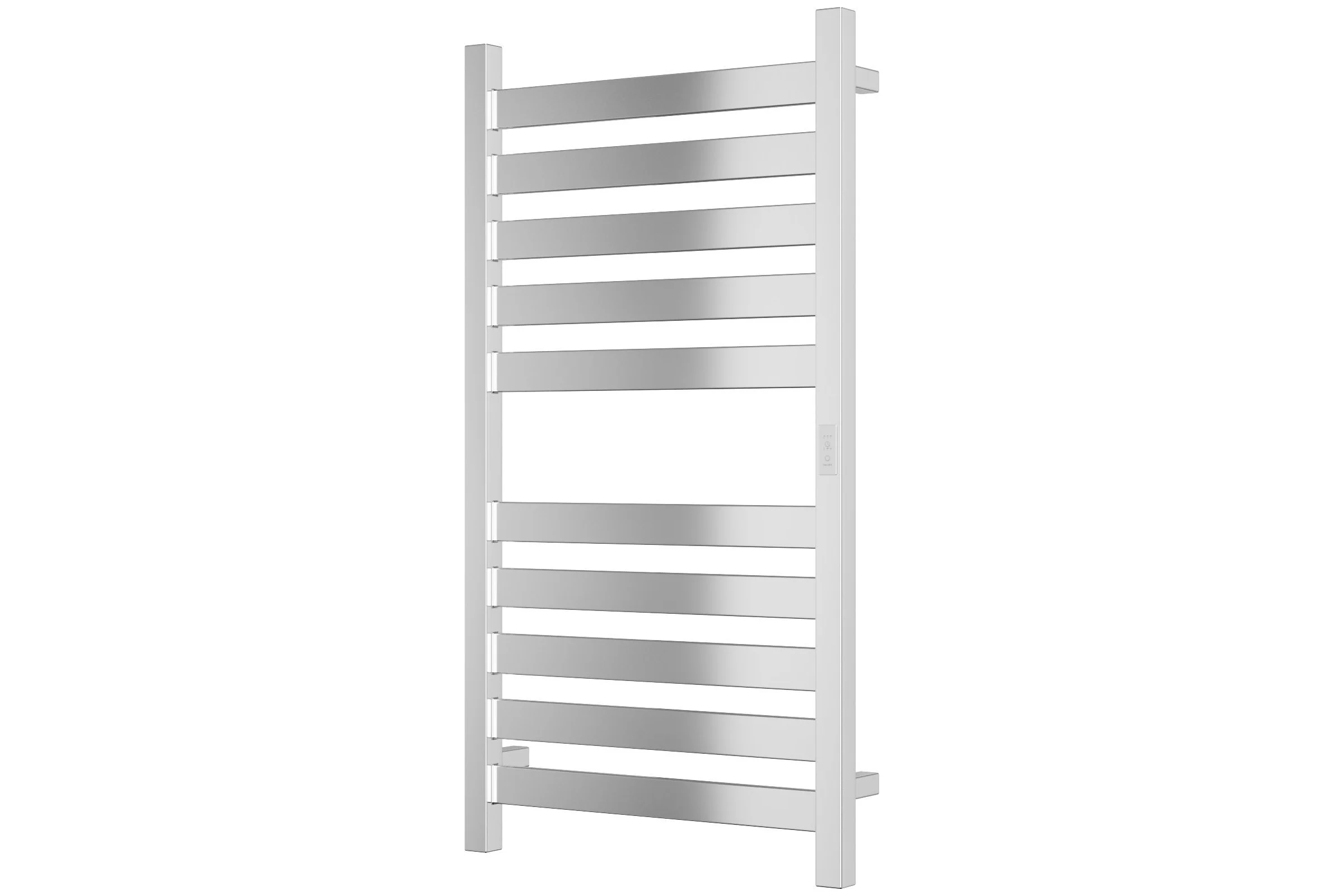 Дизайнерский электрический профильный полотенцесушитель Bauedge BAU Elite 50x100, 10 планок, универсальный, нерж. сталь полированная DB-0048