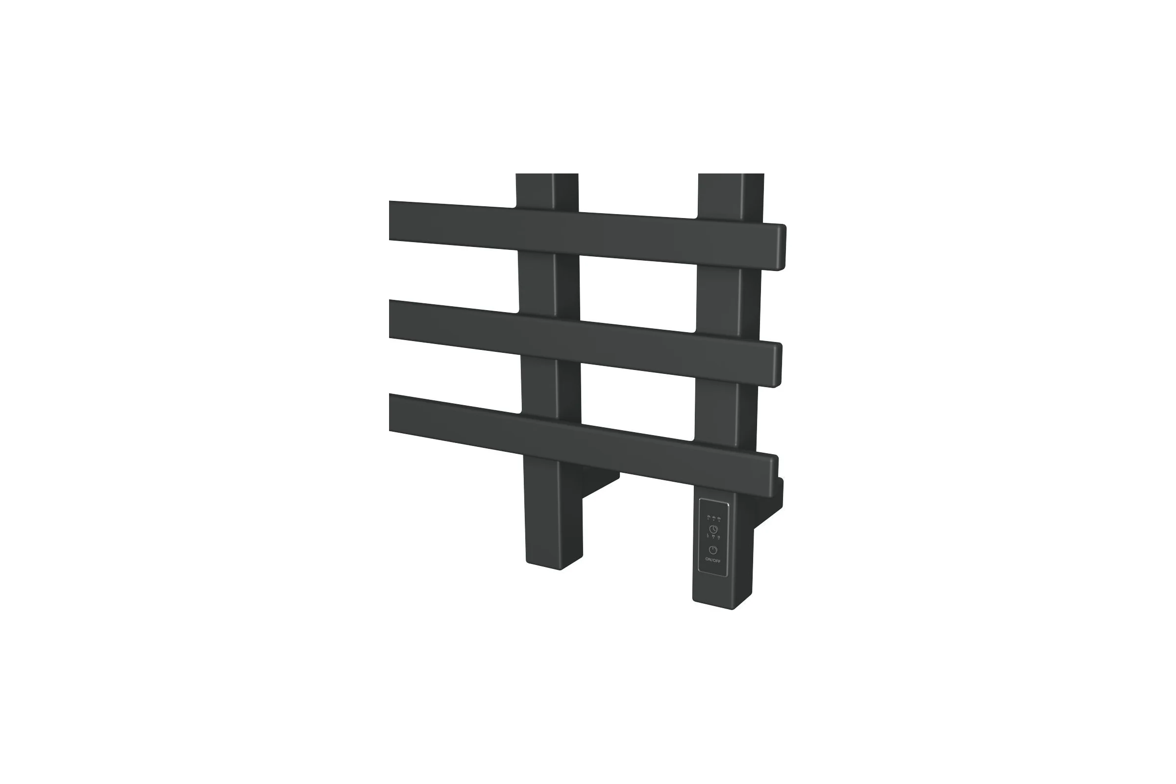 Дизайнерский электрический профильный полотенцесушитель Bauedge BAU Wind 50x80, 8 планок, черный матовый RAL 9005 DB-0058