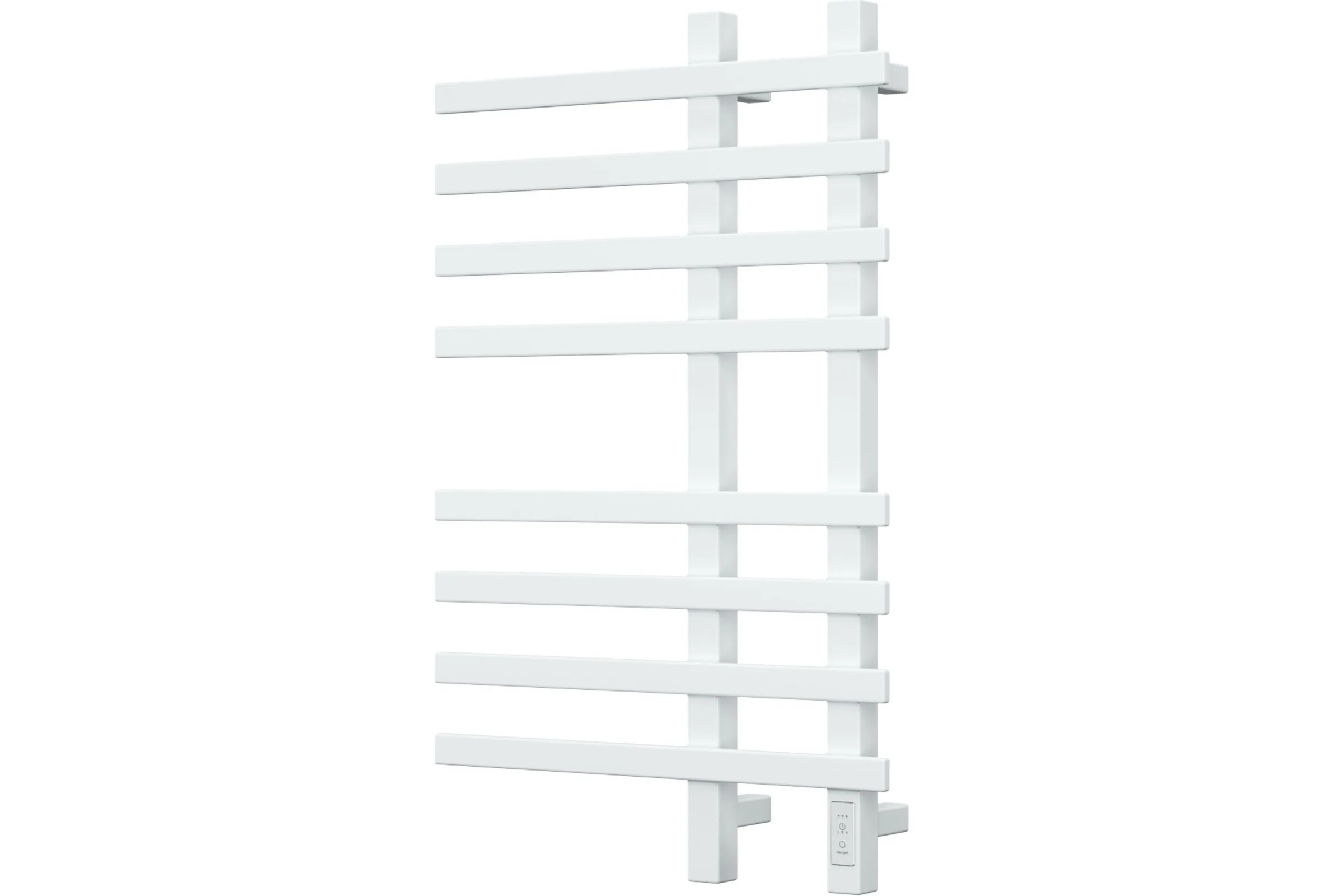 Дизайнерский электрический профильный полотенцесушитель Bauedge BAU Wind 50x80, 8 планок, белый полуматовый DB-0056