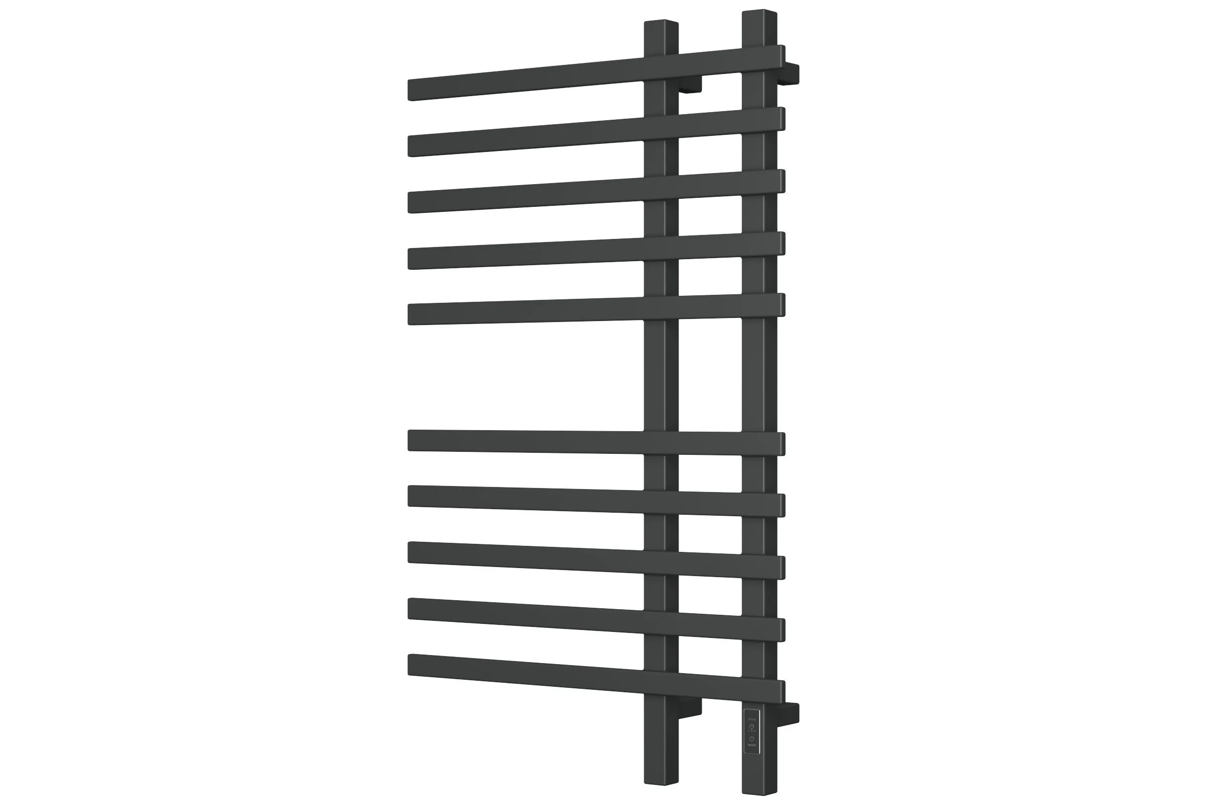 Дизайнерский электрический профильный полотенцесушитель Bauedge BAU Wind 60x100, 10 планок, черный матовый RAL 9005 DB-0055