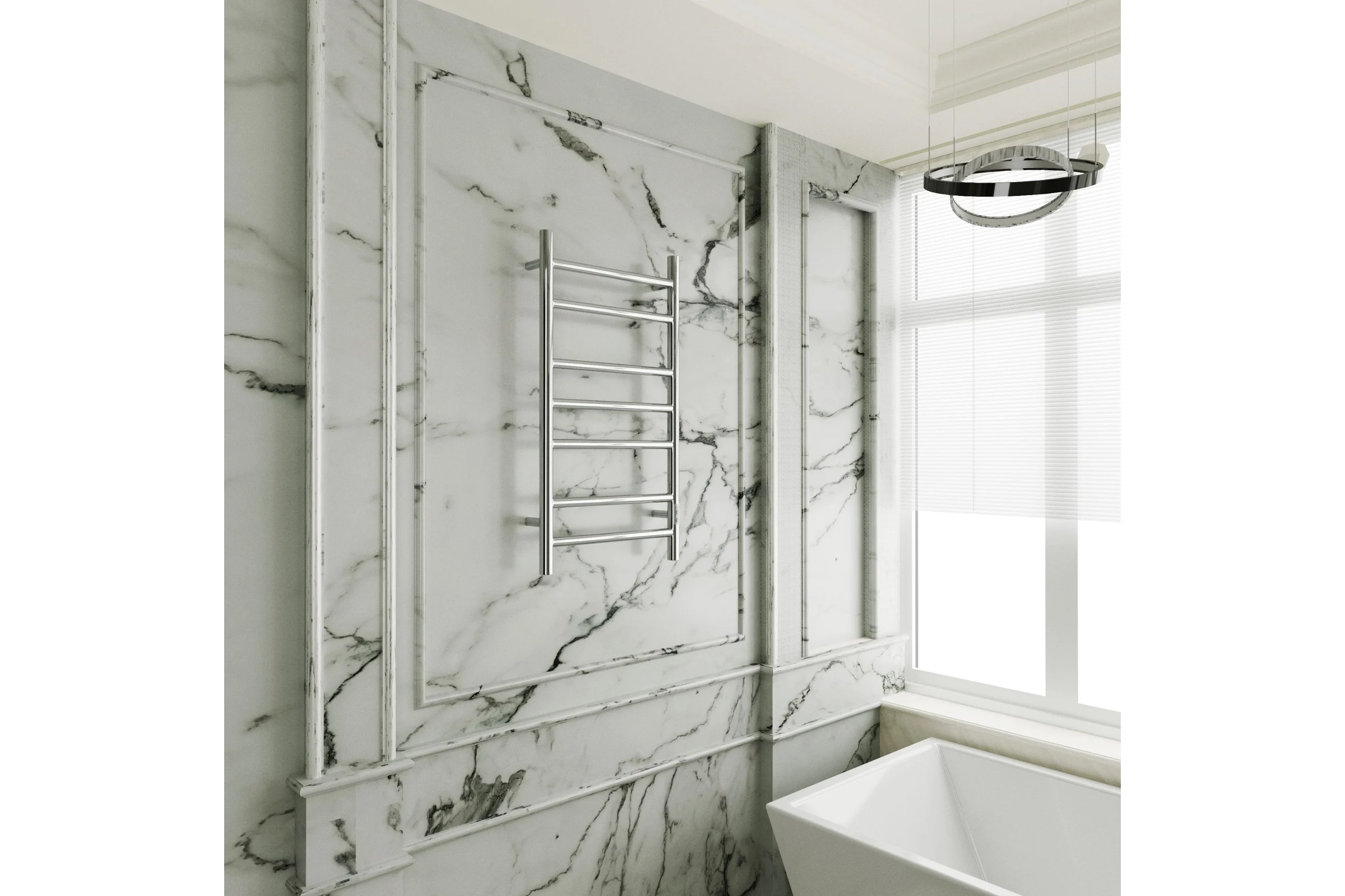 Электрический полотенцесушитель Bauedge BAU Stil 40x80, 7 планок, универсальный, нерж. сталь полированная DB-0036