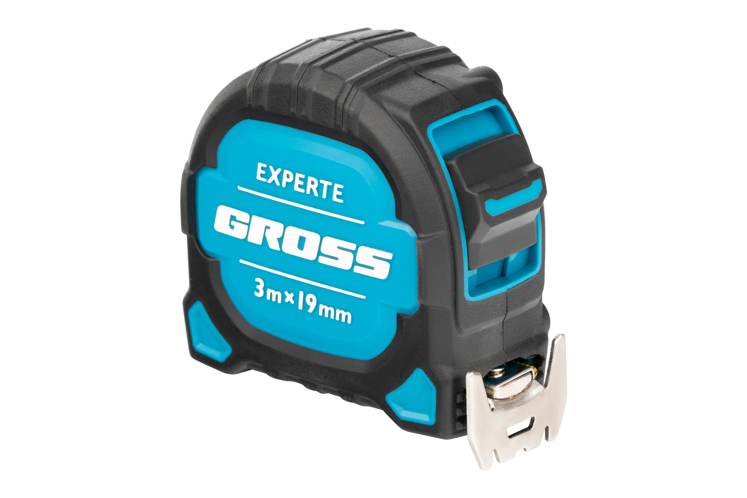 Рулетка GROSS Experte, 3 м x 19 мм, двухкомпонентный корпус, магнит, двухсторонняя разметка, нейлон 32574