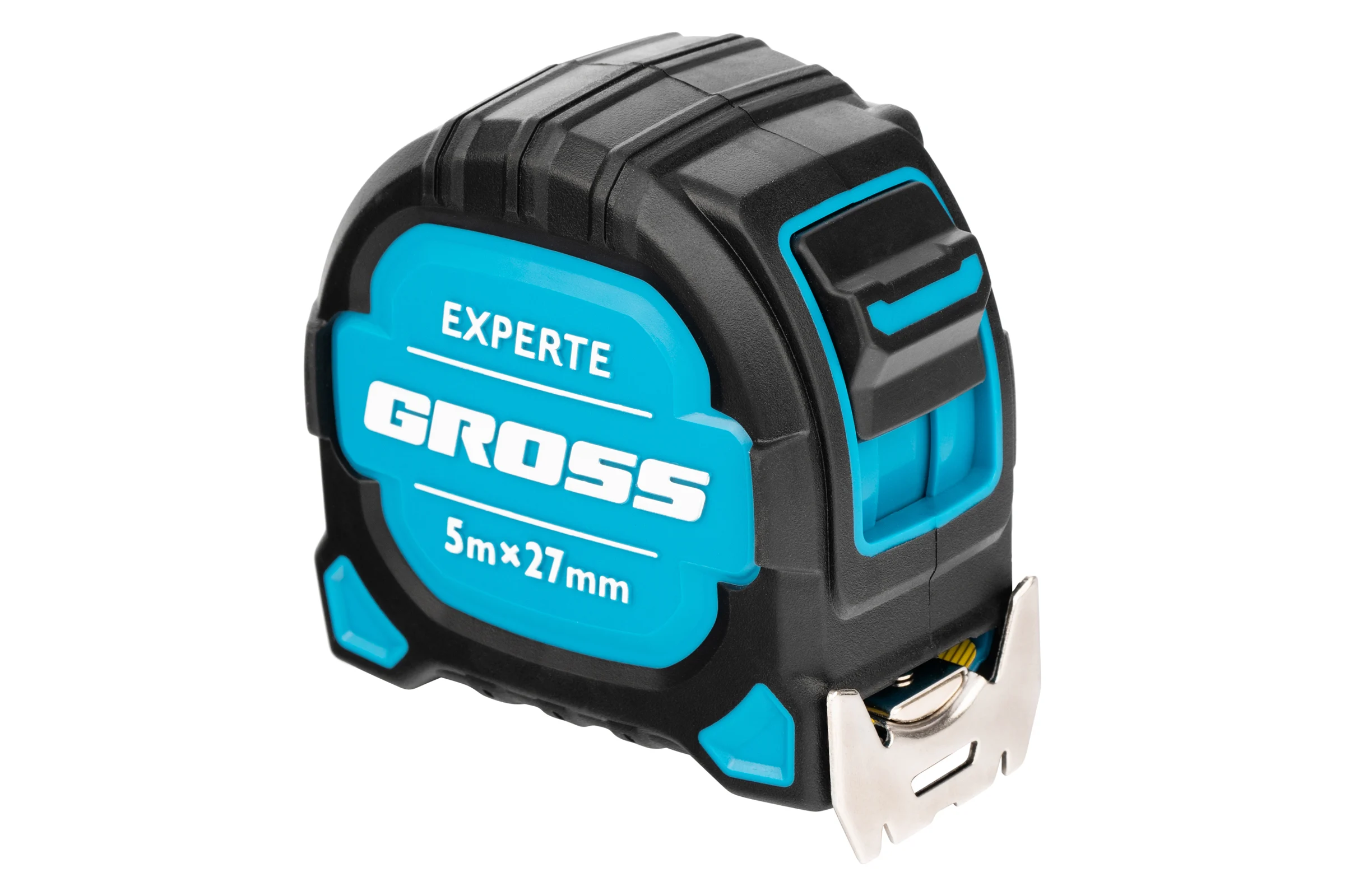 Рулетка GROSS Experte, 5 м x 27 мм, двухкомпонентный корпус, магнит, двухсторонняя разметка, нейлон 32575