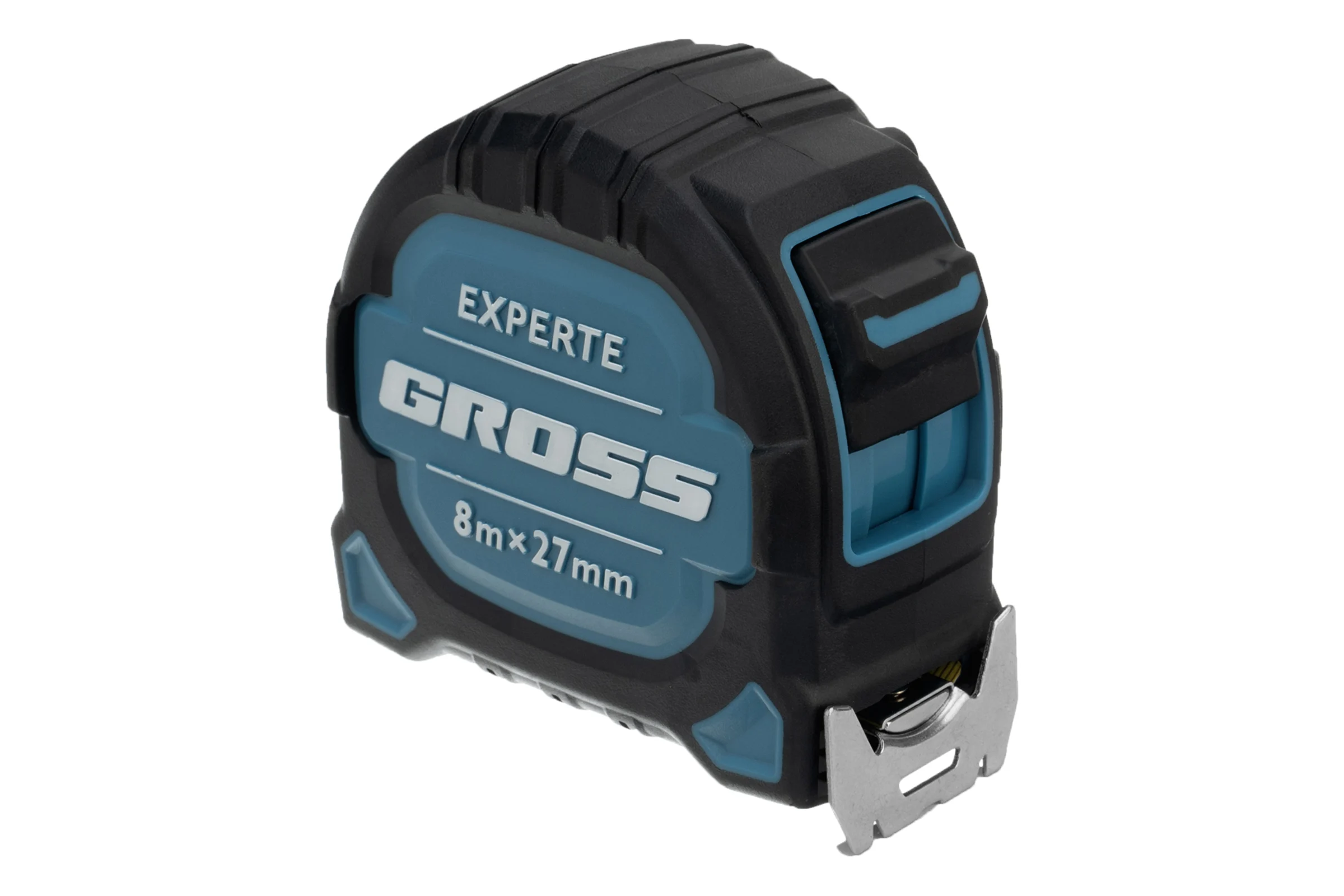 Рулетка GROSS Experte, 8 м x 27 мм, двухкомпонентный корпус, магнит, двухсторонняя разметка, нейлон 32576