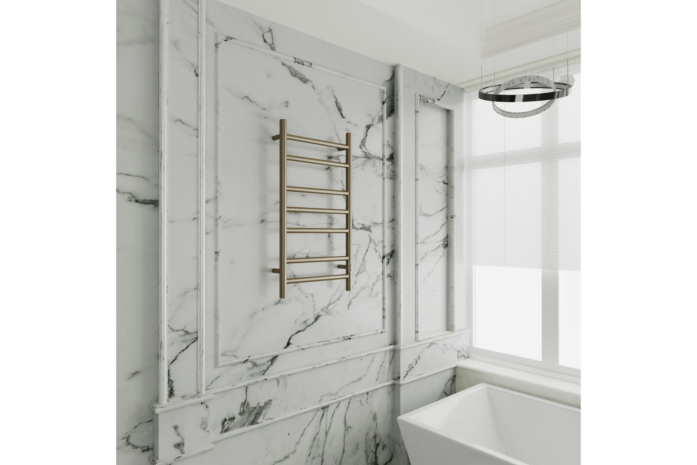 Электрический полотенцесушитель Bauedge BAU Stil 40x80, 7 планок, универсальный, антикварная бронза DB-0037