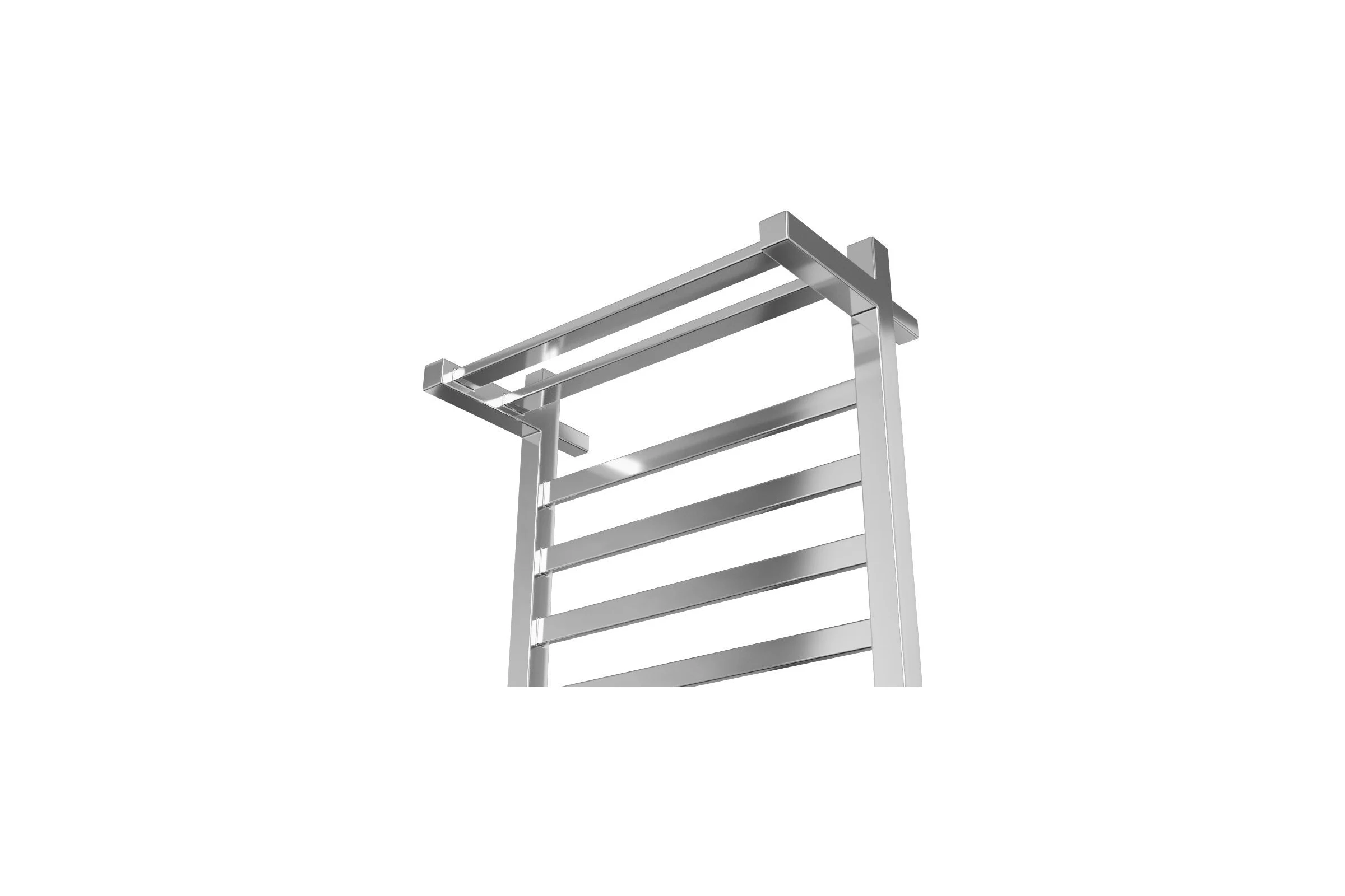 Электрический профильный полотенцесушитель с полкой Bauedge BAU Hotel Shelf 50x80, 6 планок, универсальный, нерж. сталь полированная DB-0005