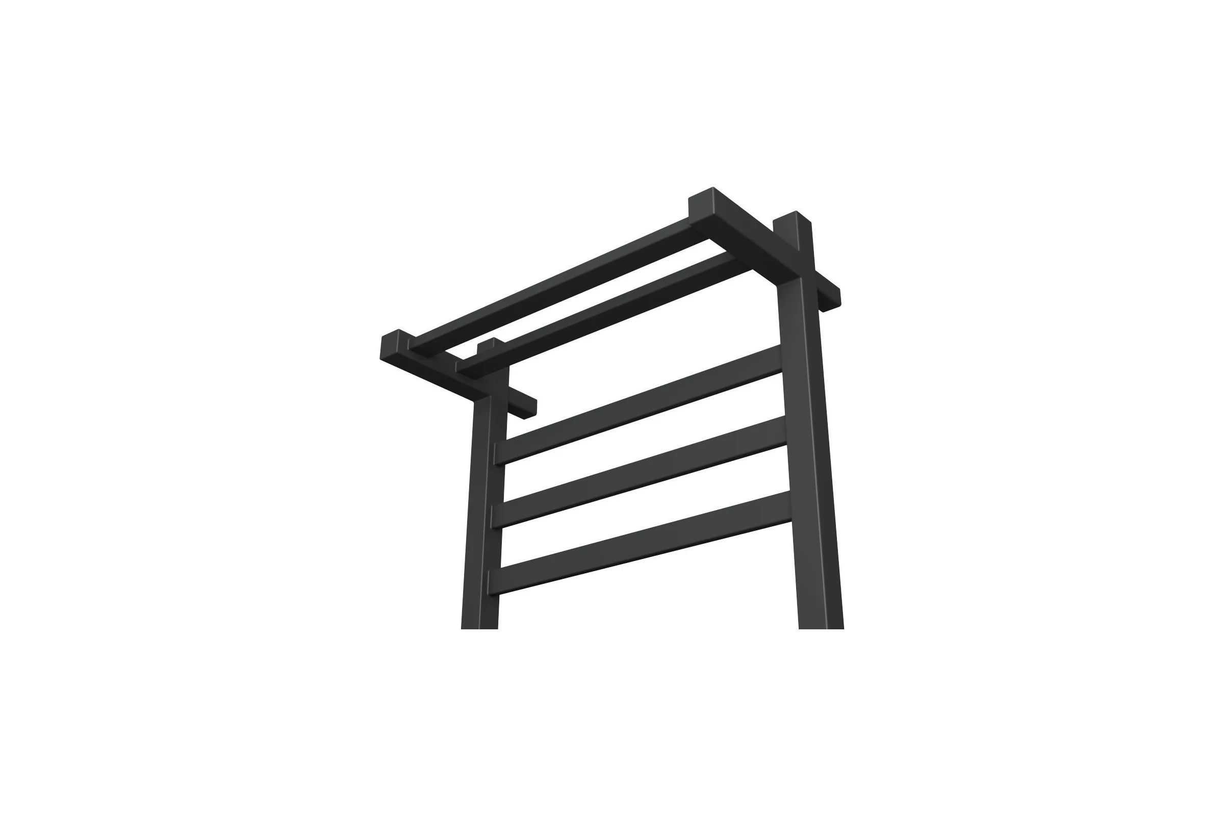 Электрический профильный полотенцесушитель с полкой Bauedge BAU Hotel Shelf 50x100, 8 планок, универсальный, черный матовый RAL 9005 DB-0003