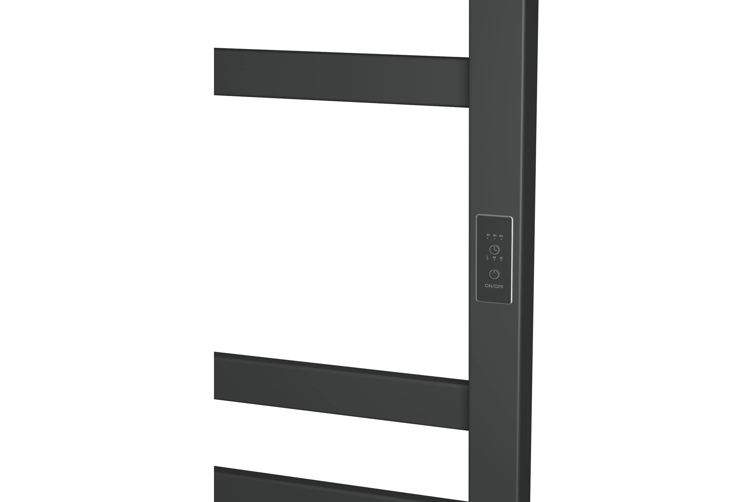 Электрический профильный полотенцесушитель с полкой Bauedge BAU Hotel Shelf 50x100, 8 планок, универсальный, черный матовый RAL 9005 DB-0003