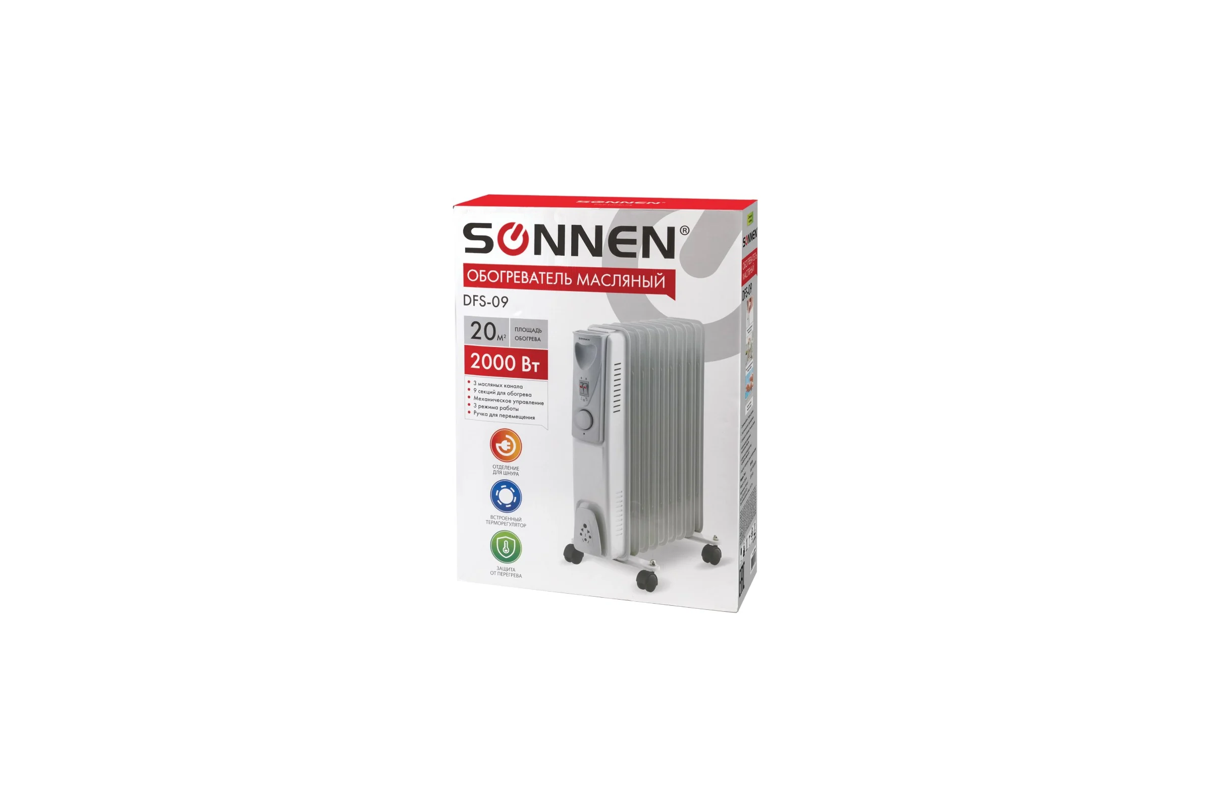Масляный обогреватель SONNEN DFS-09, 453499