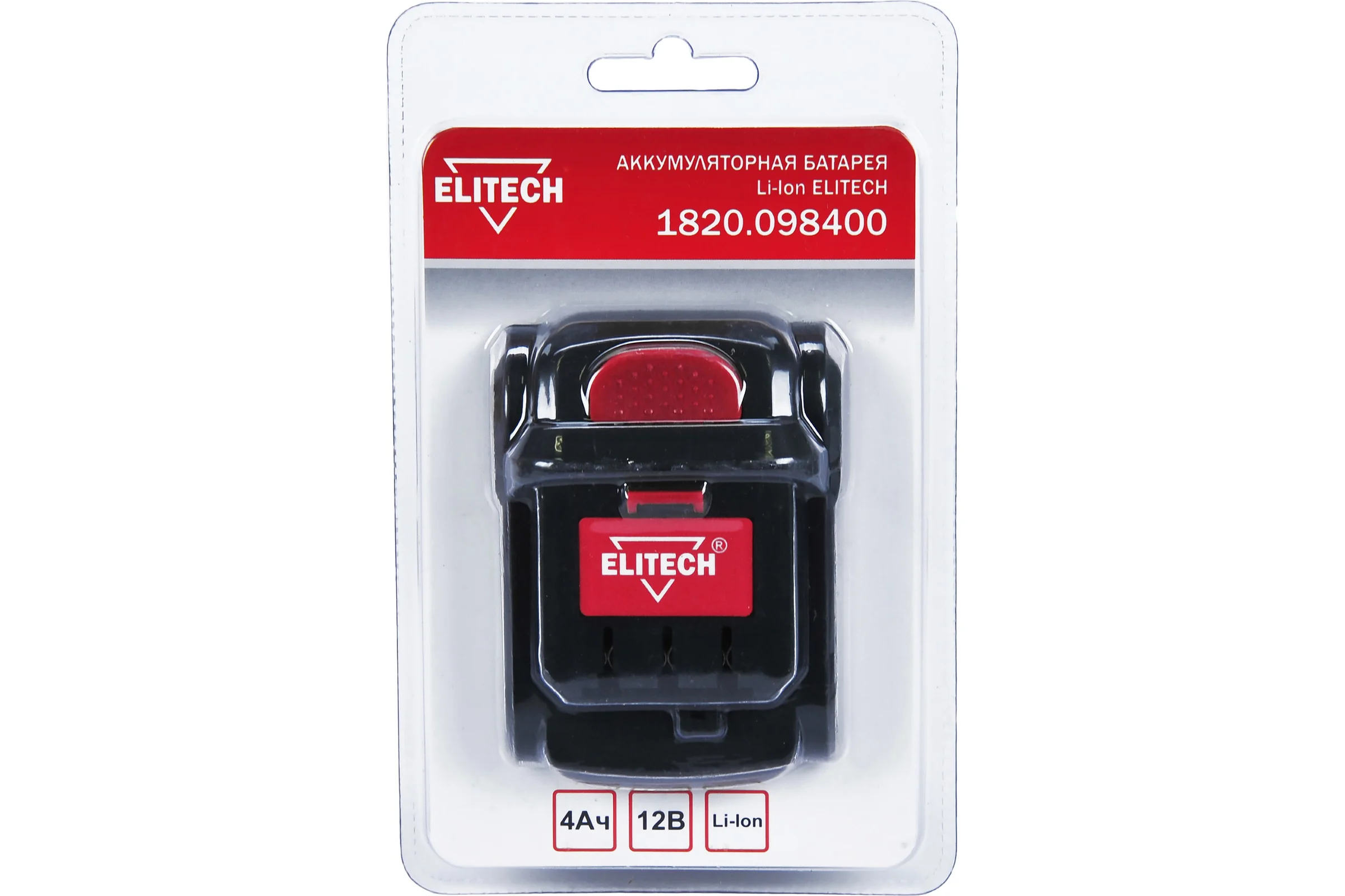 Аккумулятор Elitech 1820.098400 (12В, 4.0Ач, Li-ion) 192573