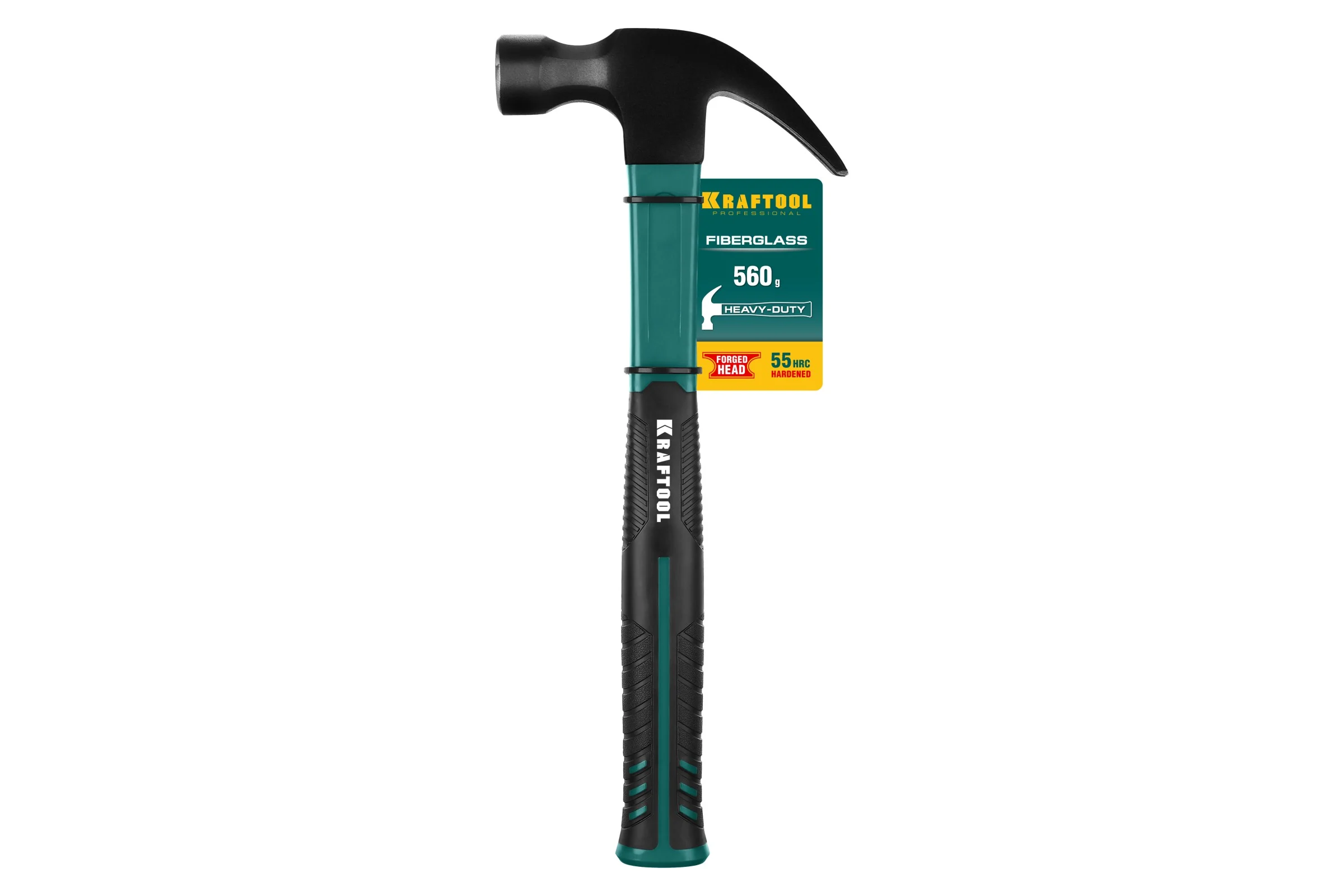 Столярный молоток-гвоздодёр с фибергласовой рукояткой KRAFTOOL Fiberglass 560 г 20265-56