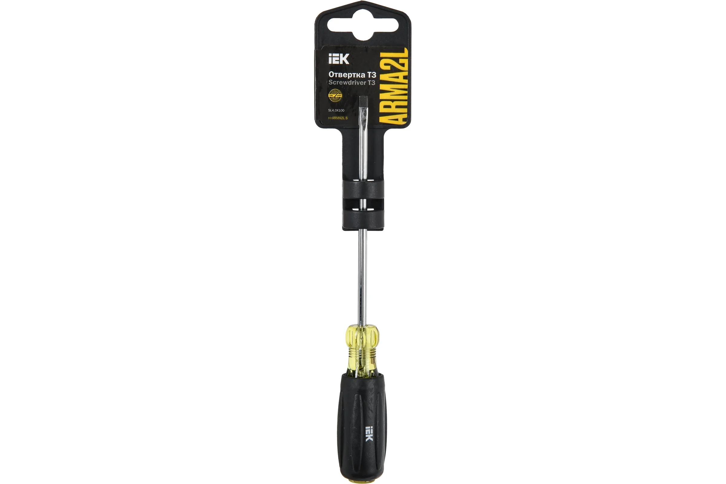 Отвертка IEK Arma2l 5 sl4,0x100 т3 A2L5-SC10-T3-SL-40-100