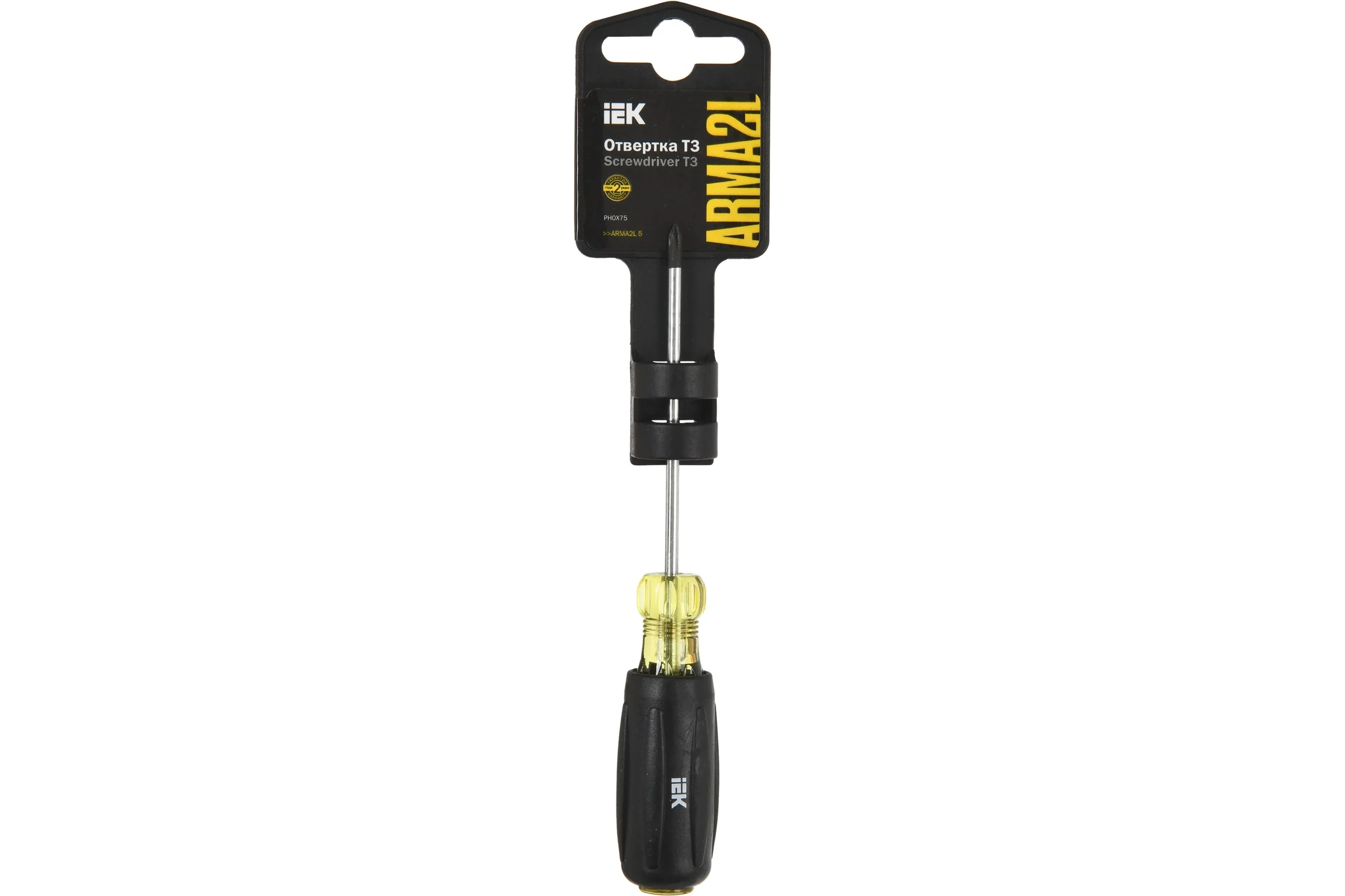 Отвертка IEK Arma2l 5 ph0x75 т3 A2L5-SC10-T3-PH-00-075