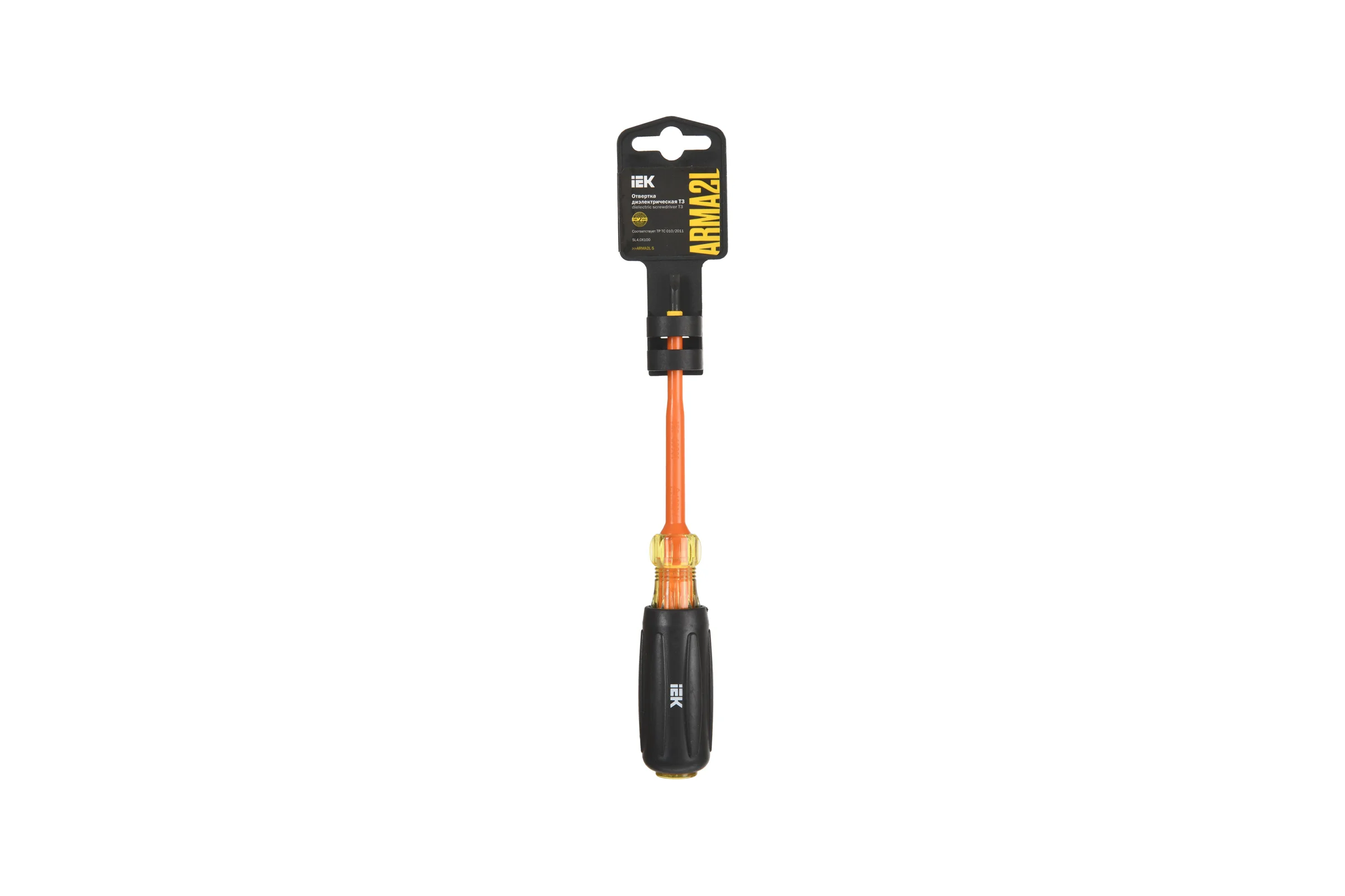 Отвертка IEK Arma2l 5 диэлектрическая sl4,0x100 т3 A2L5-SC30-T3-SL-40-100