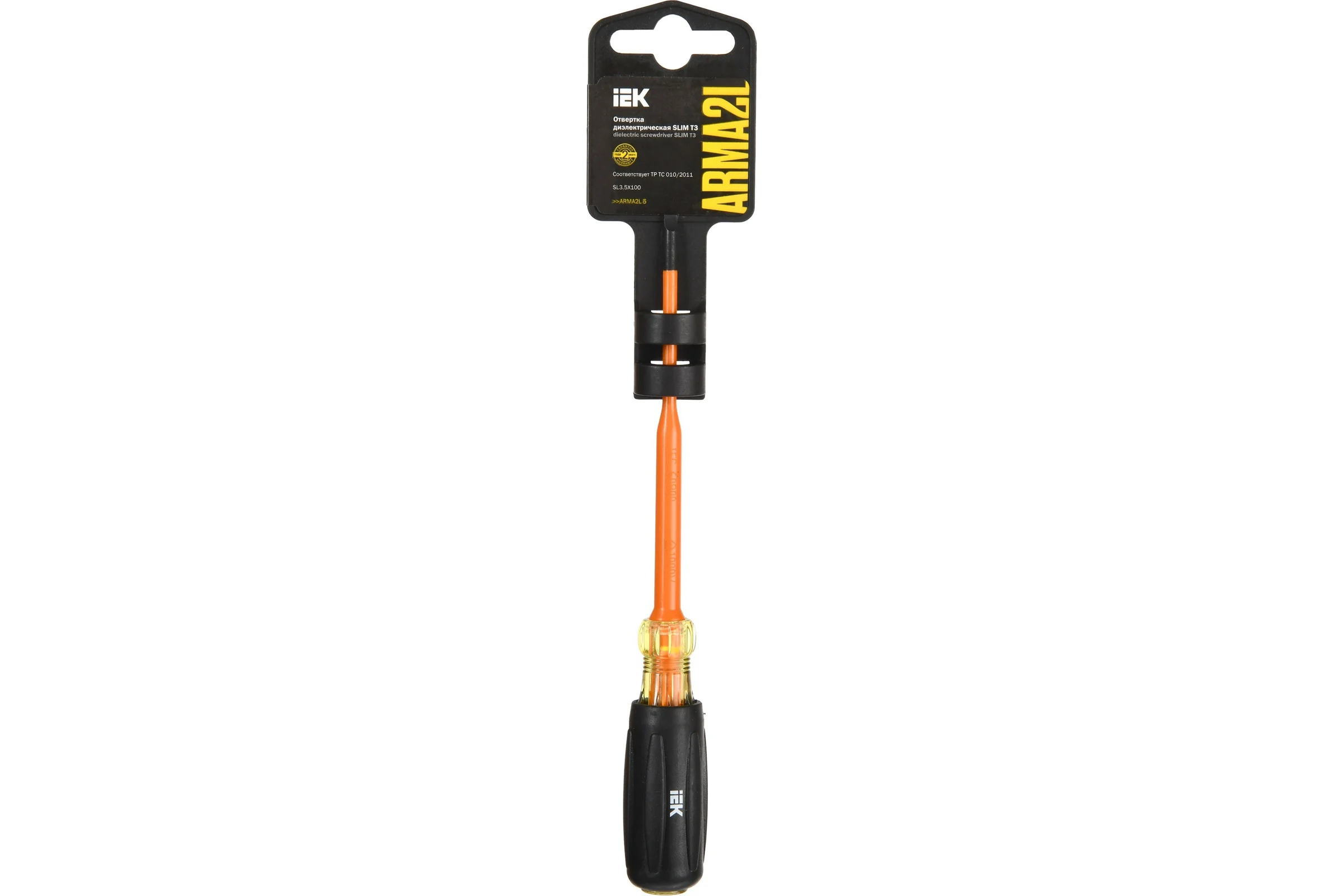 Отвертка IEK Arma2l 5 диэлектрическая slim sl3,5x100 т3 A2L5-SC31-T3-SL-35-100