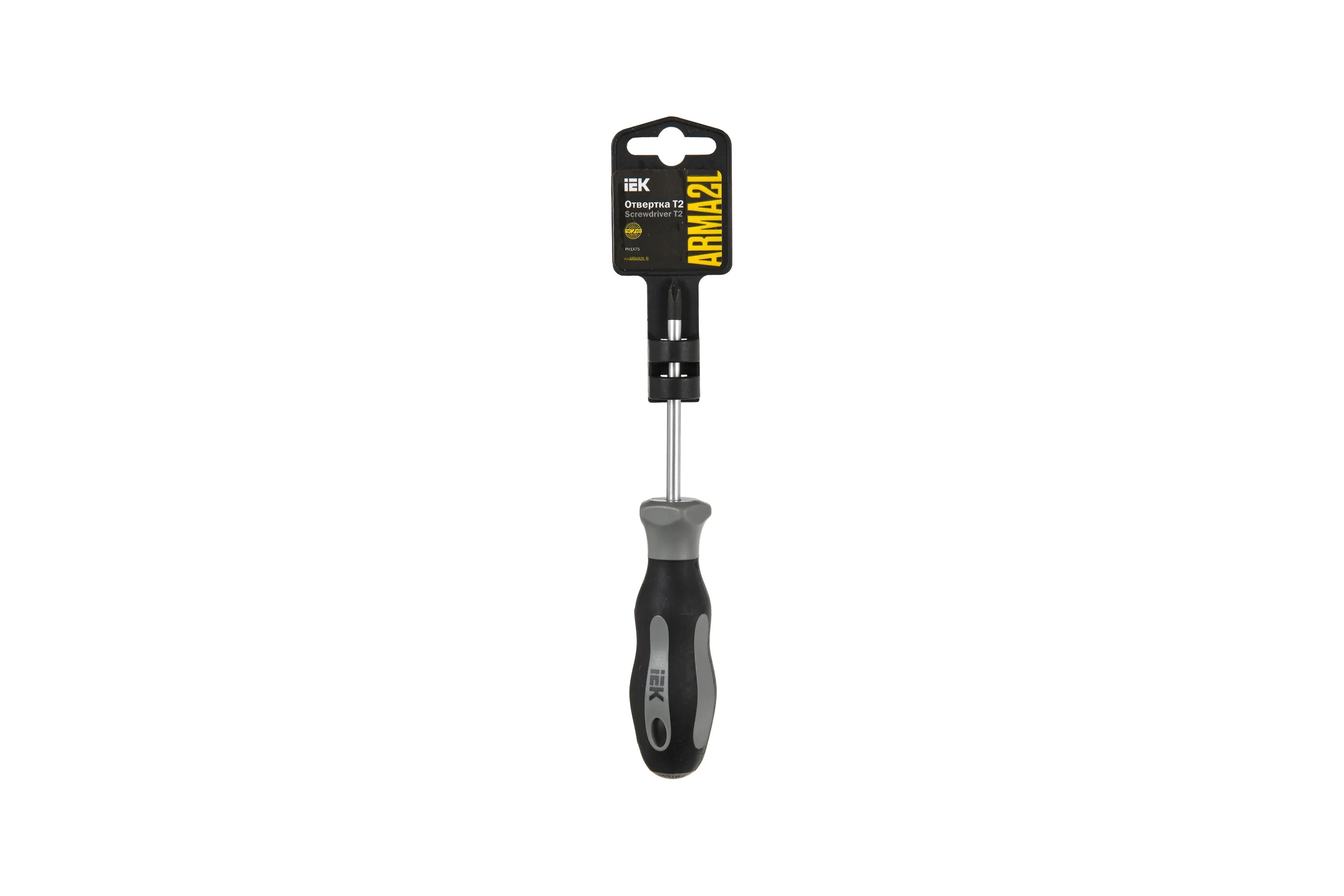Отвертка IEK Arma2l 5 ph1x75 т2 A2L5-SC10-T2-PH-10-075