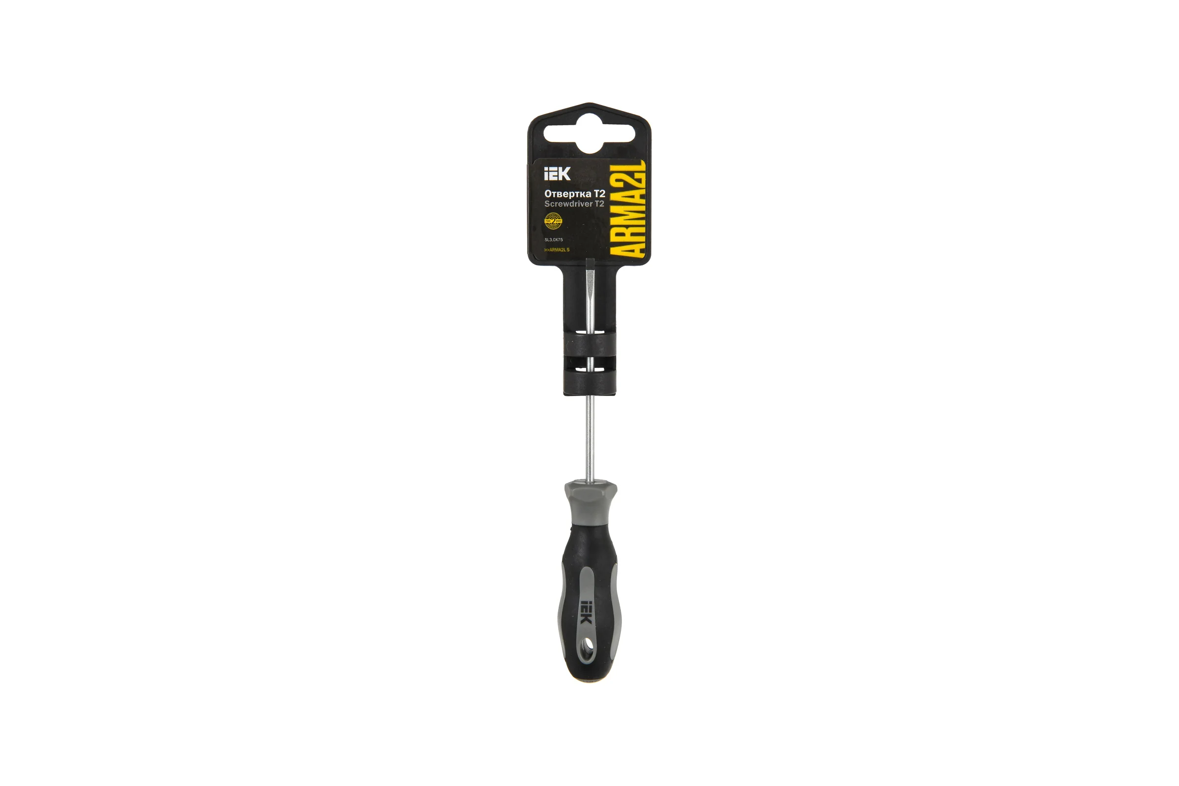 Отвертка IEK Arma2l 5 sl3,0x75 т2 A2L5-SC10-T2-SL-30-075