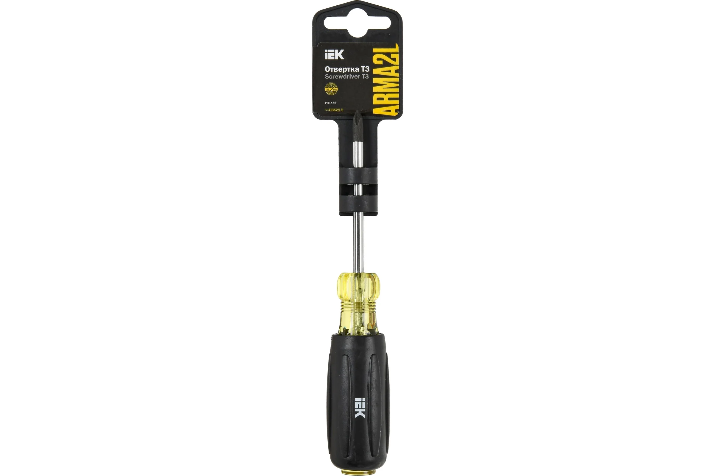 Отвертка IEK Arma2l 5 ph1x75 т3 A2L5-SC10-T3-PH-10-075