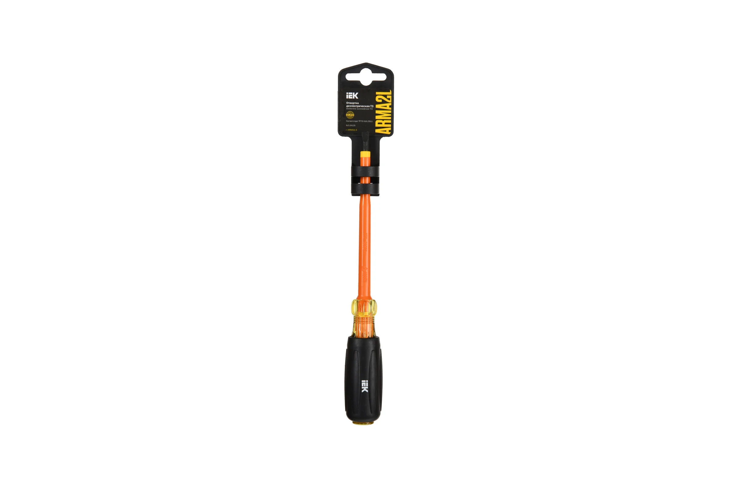 Отвертка IEK Arma2l 5 диэлектрическая sl5,5x125 т3 A2L5-SC30-T3-SL-55-125