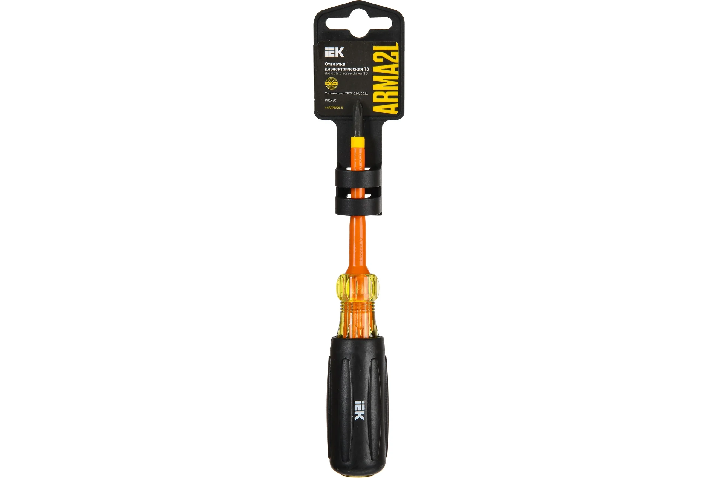 Отвертка IEK Arma2l 5 диэлектрическая ph1x80 т3 A2L5-SC30-T3-PH-10-080