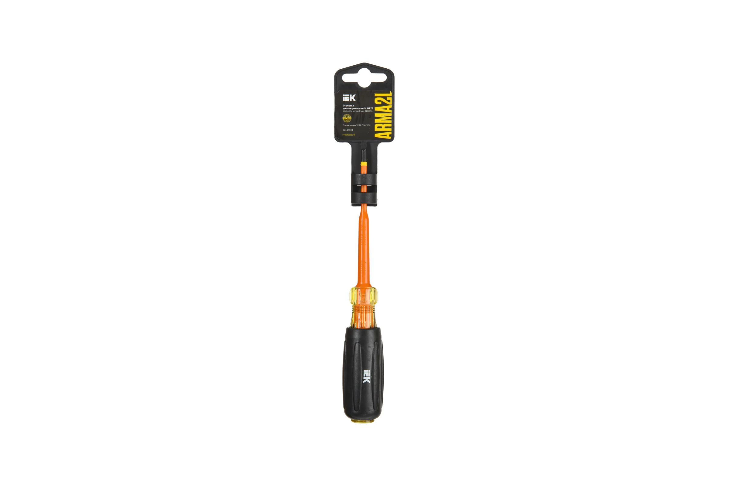 Отвертка IEK Arma2l 5 диэлектрическая slim sl4,0x100 т3 A2L5-SC31-T3-SL-40-100
