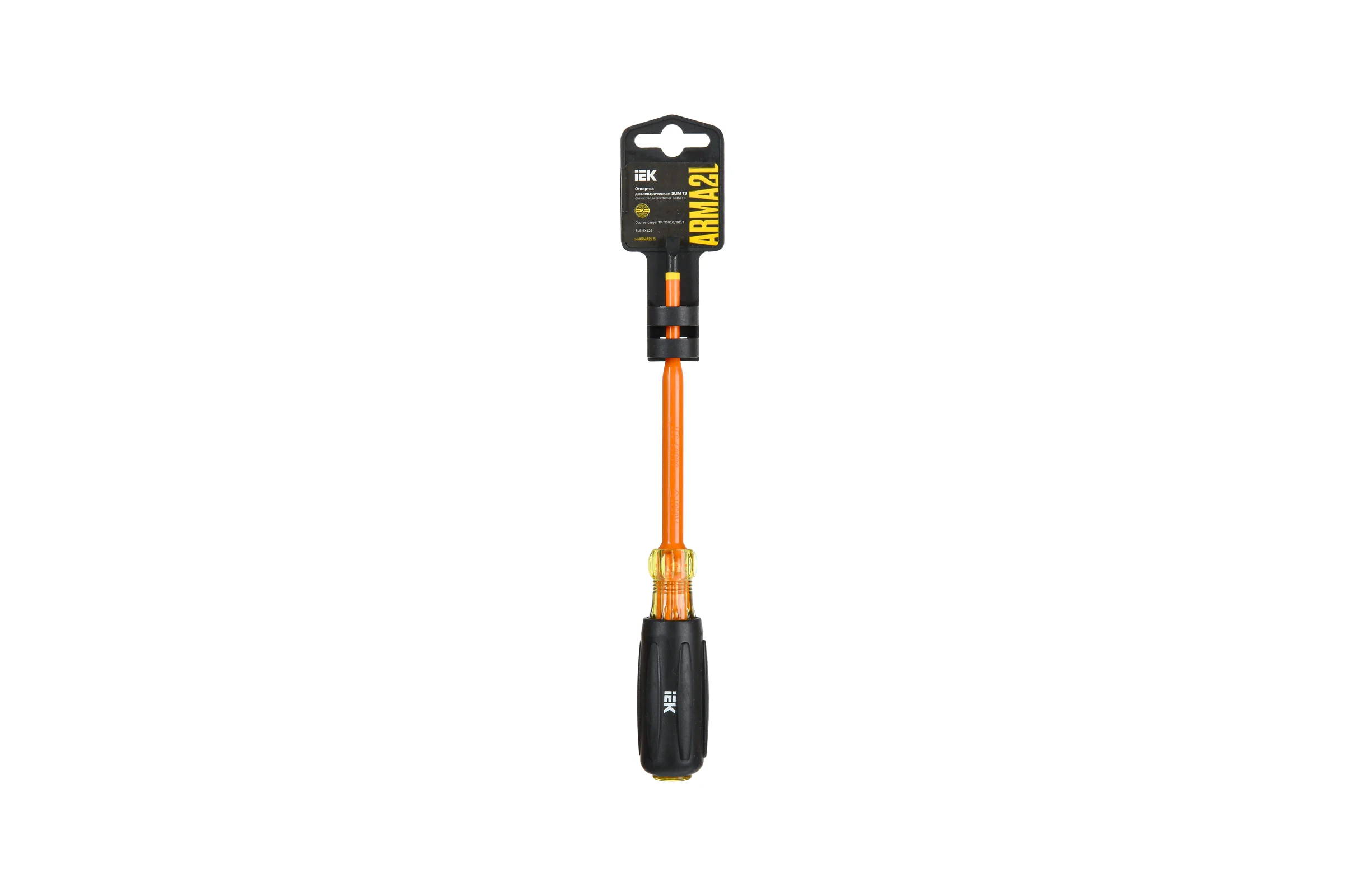 Отвертка IEK Arma2l 5 диэлектрическая slim sl5,5x125 т3 A2L5-SC31-T3-SL-55-125