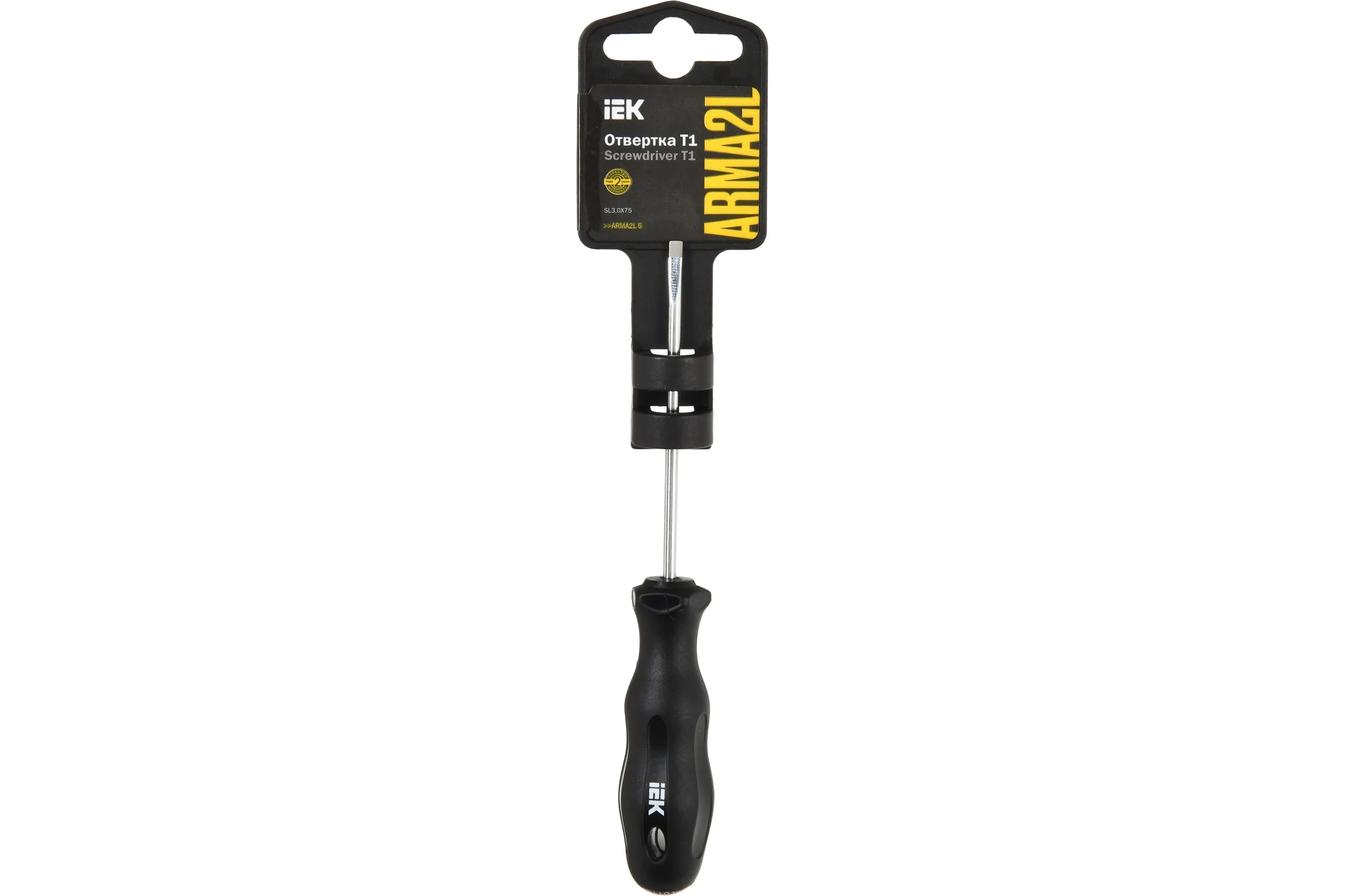 Отвертка IEK Arma2l 5 sl3,0x75 т1 A2L5-SC10-T1-SL-30-075