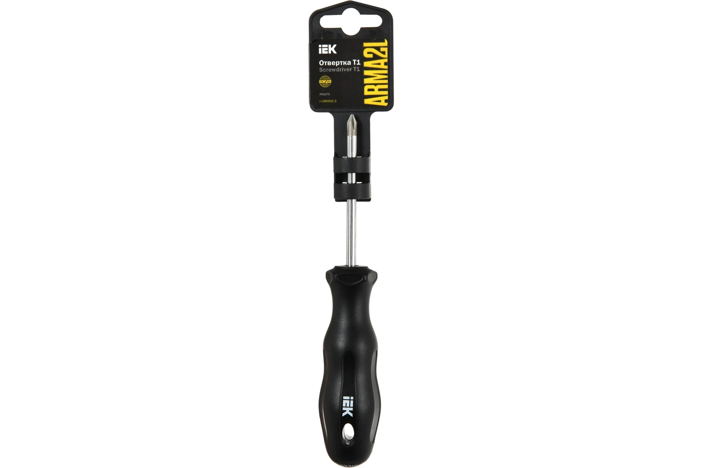 Отвертка IEK Arma2l 5 ph1x75 т1 A2L5-SC10-T1-PH-10-075