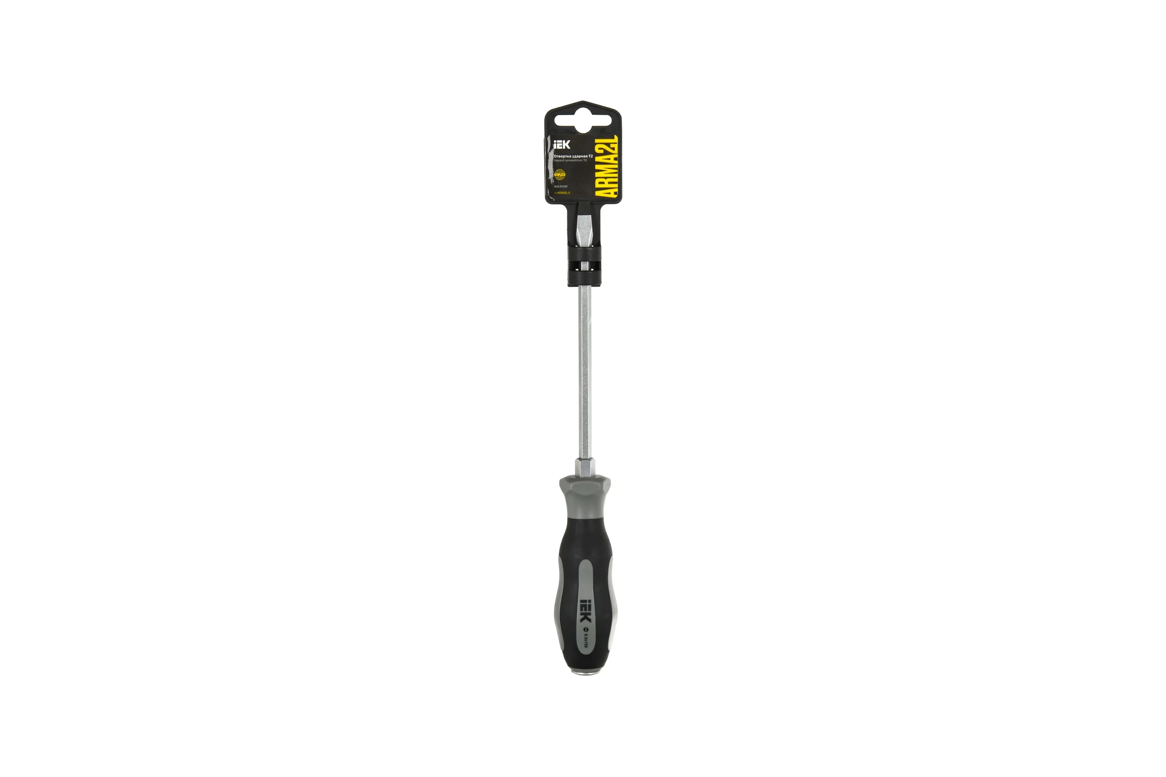 Отвертка IEK Arma2l 5 ударная sl6,5x150 т2 A2L5-SC20-T2-SL-65-150