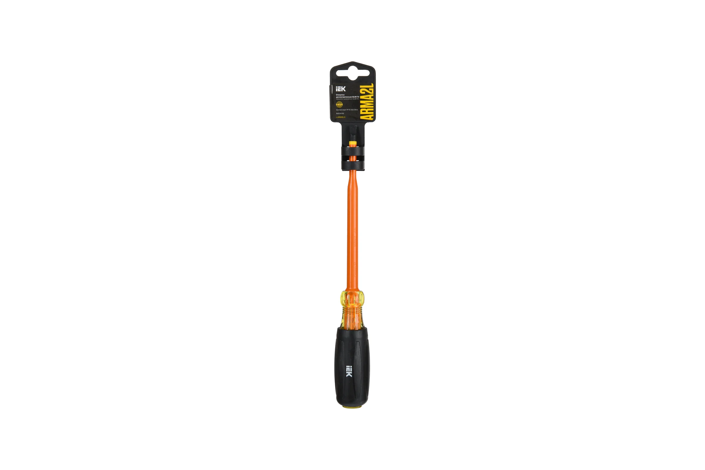 Отвертка IEK Arma2l 5 диэлектрическая slim sl6,5x150 т3 A2L5-SC31-T3-SL-65-150