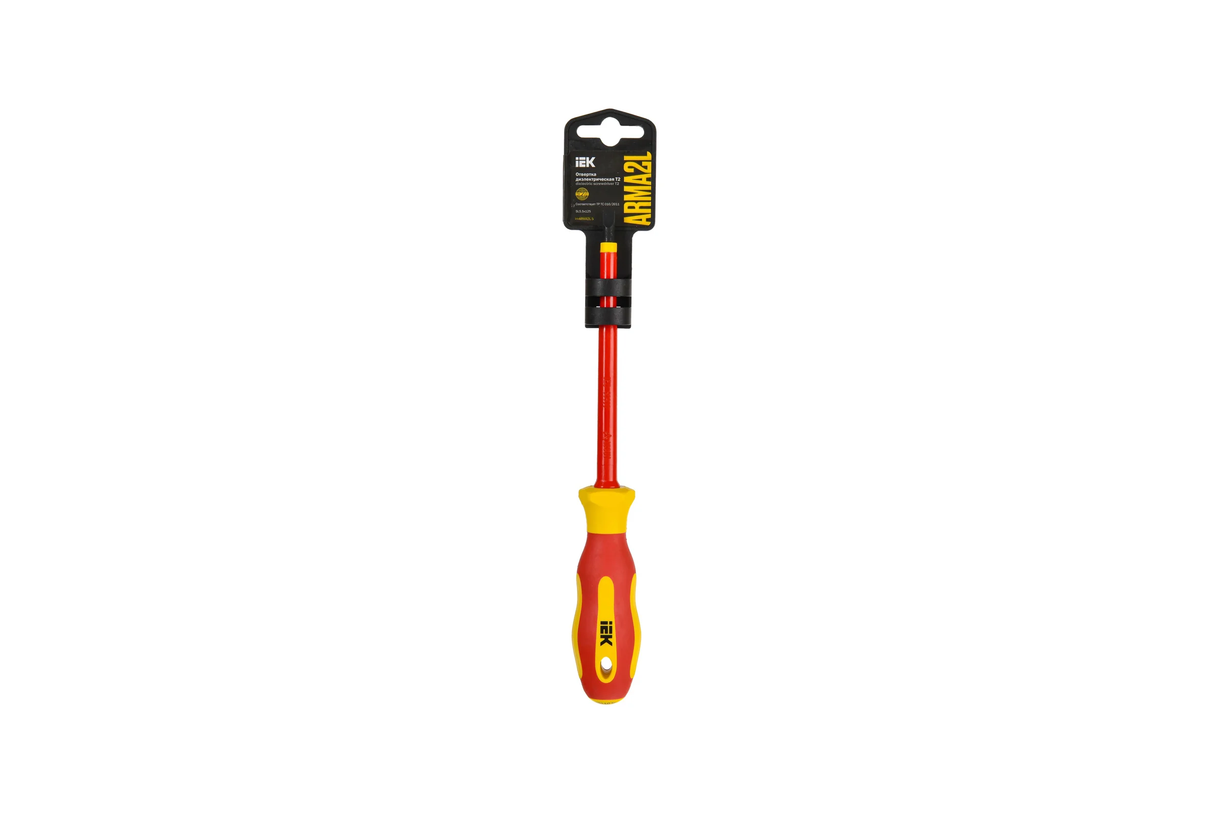 Отвертка IEK Arma2l 5 диэлектрическая sl5,5x125 т2 A2L5-SC30-T2-SL-55-125