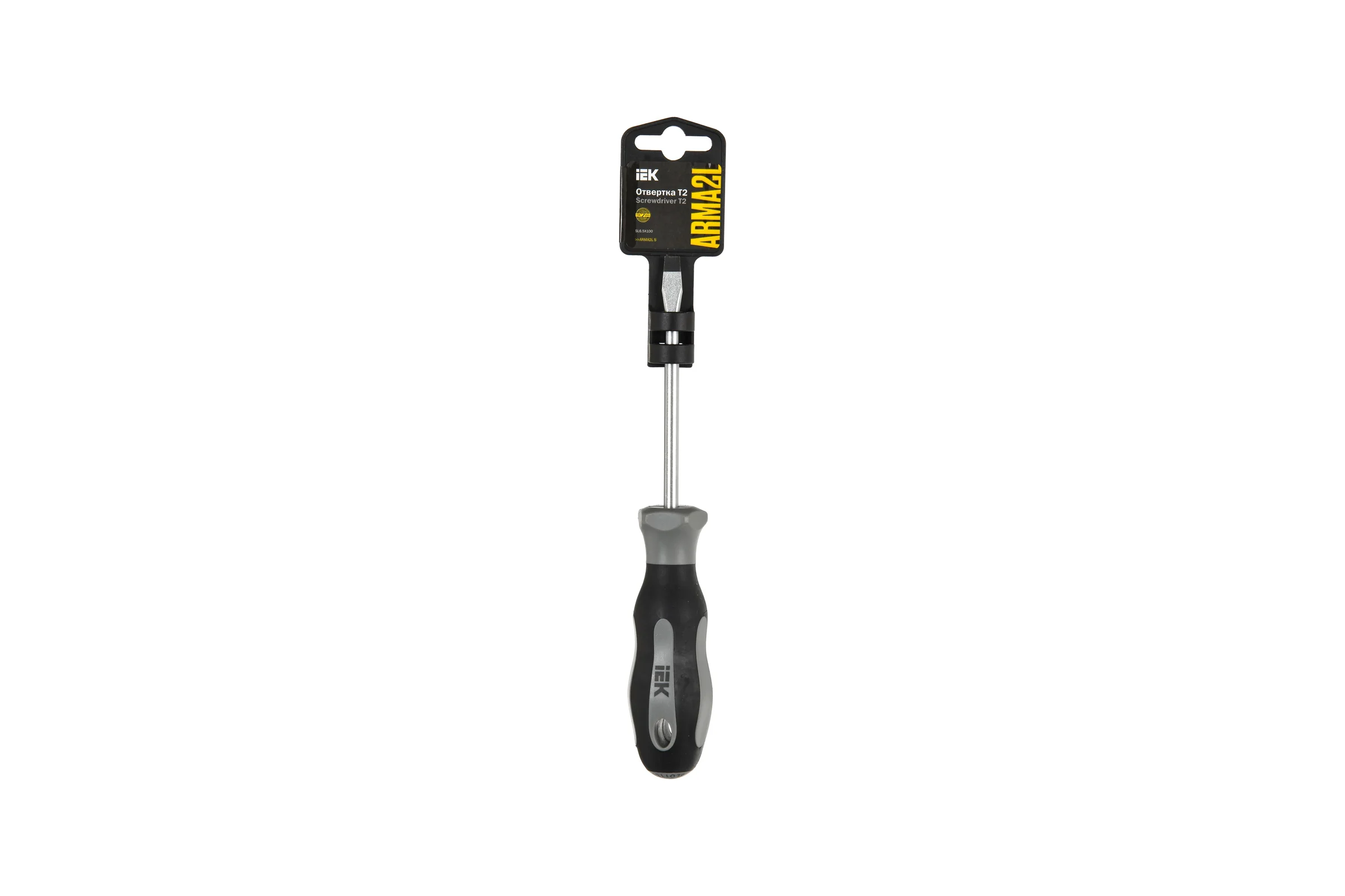 Отвертка IEK Arma2l 5 sl6,5x100 т2 A2L5-SC10-T2-SL-65-100
