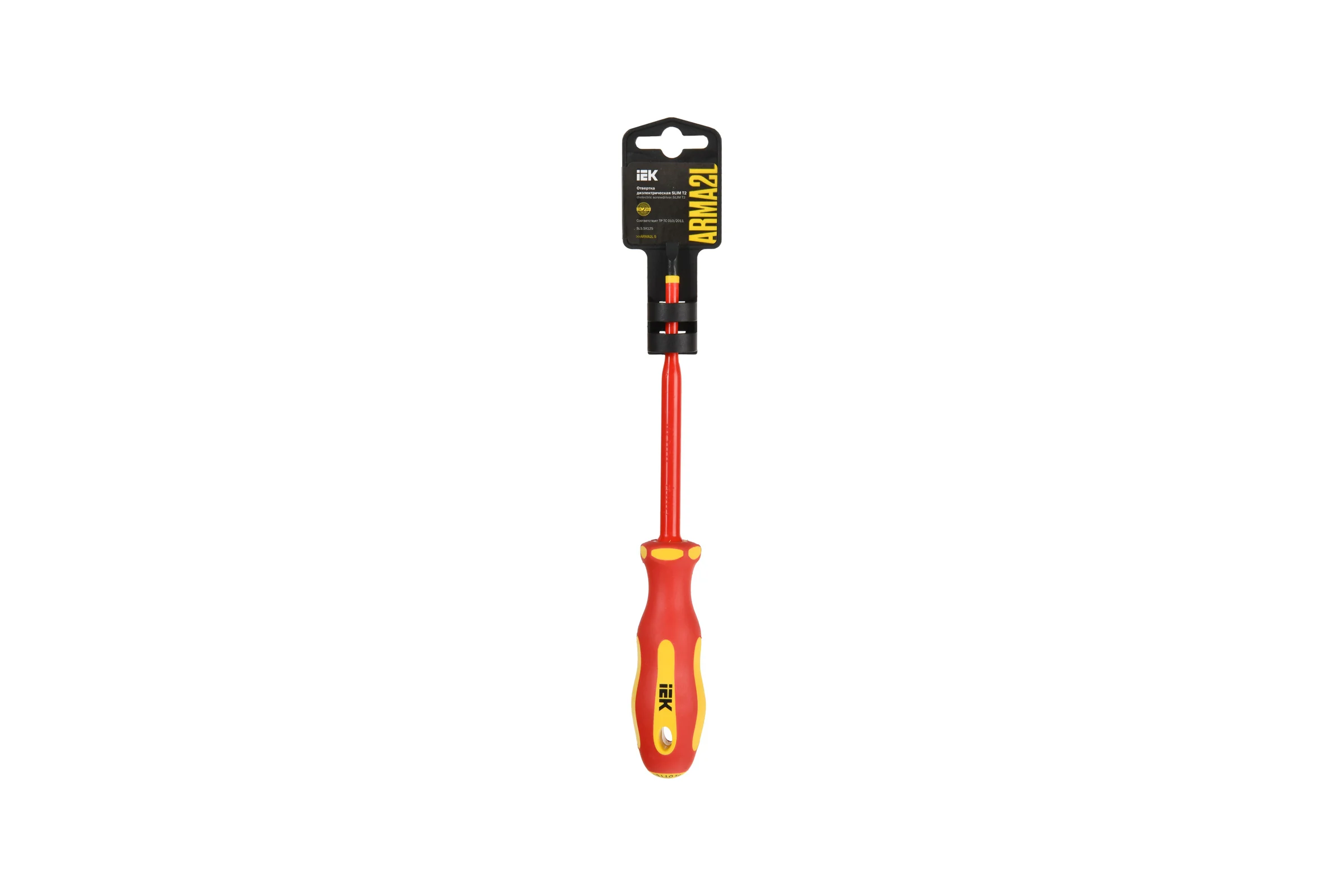 Отвертка IEK Arma2l 5 диэлектрическая slim sl5,5x125 т2 A2L5-SC31-T2-SL-55-125