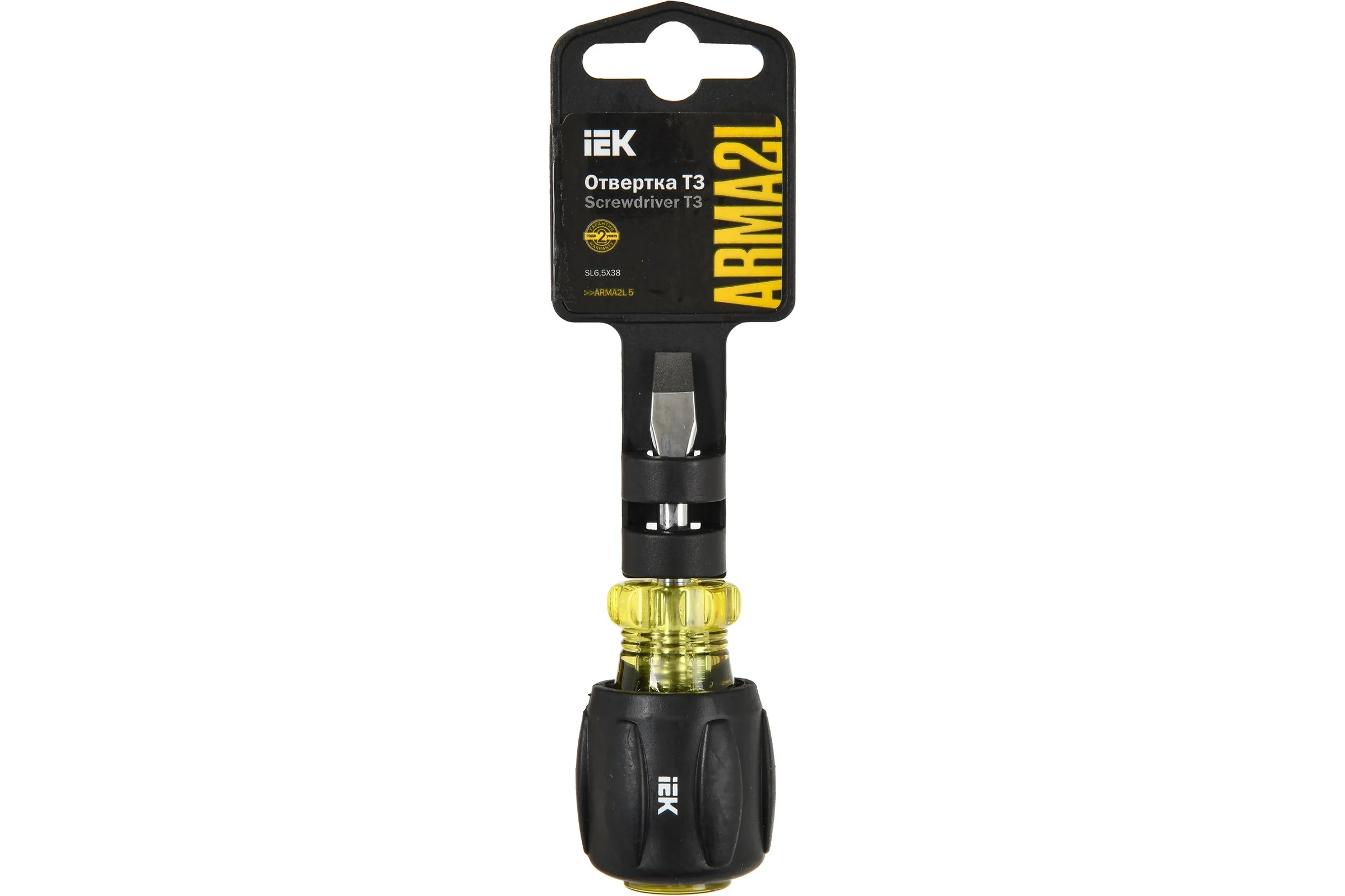 Отвертка IEK Arma2l 5 sl6,5x38 т3 A2L5-SC10-T3-SL-65-038