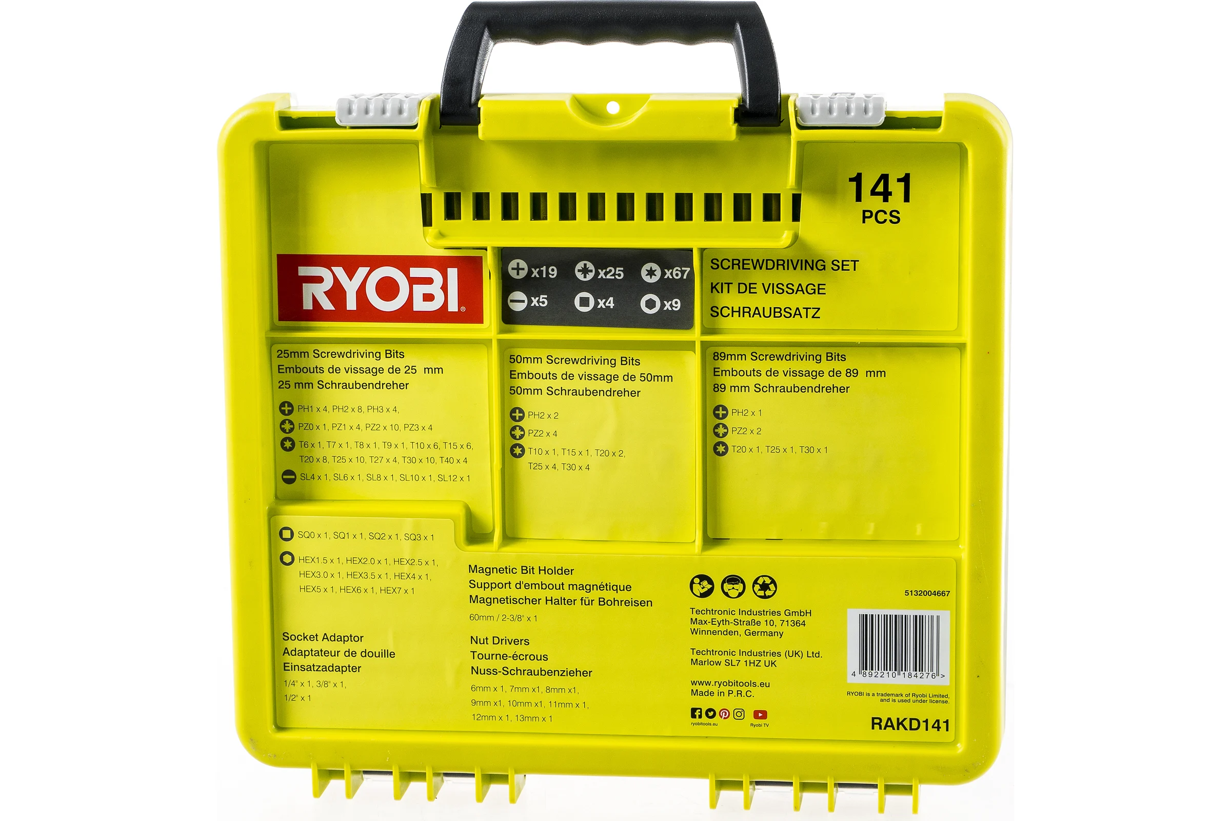Набор бит (141 шт.) Ryobi RAKD141 5132004667
