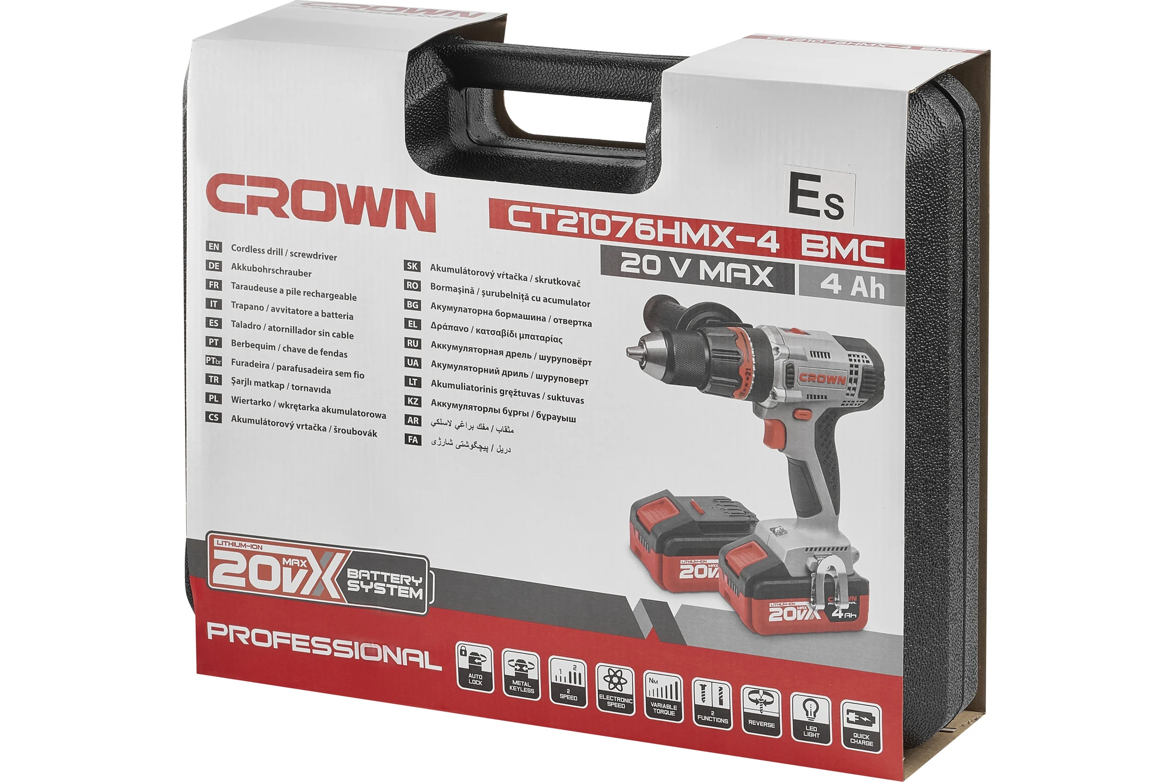 Аккумуляторная дрель-шуруповерт Crown CT21076HMX-4 BMC